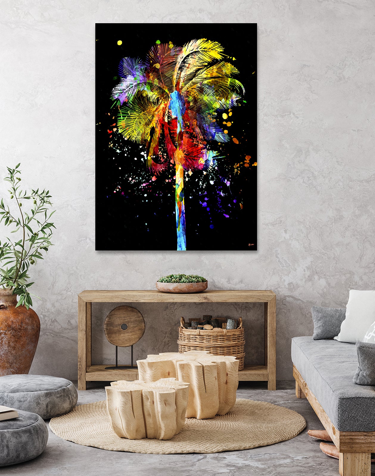 Palm Tree by Daniel Janda on GIANT ART - black mixed media