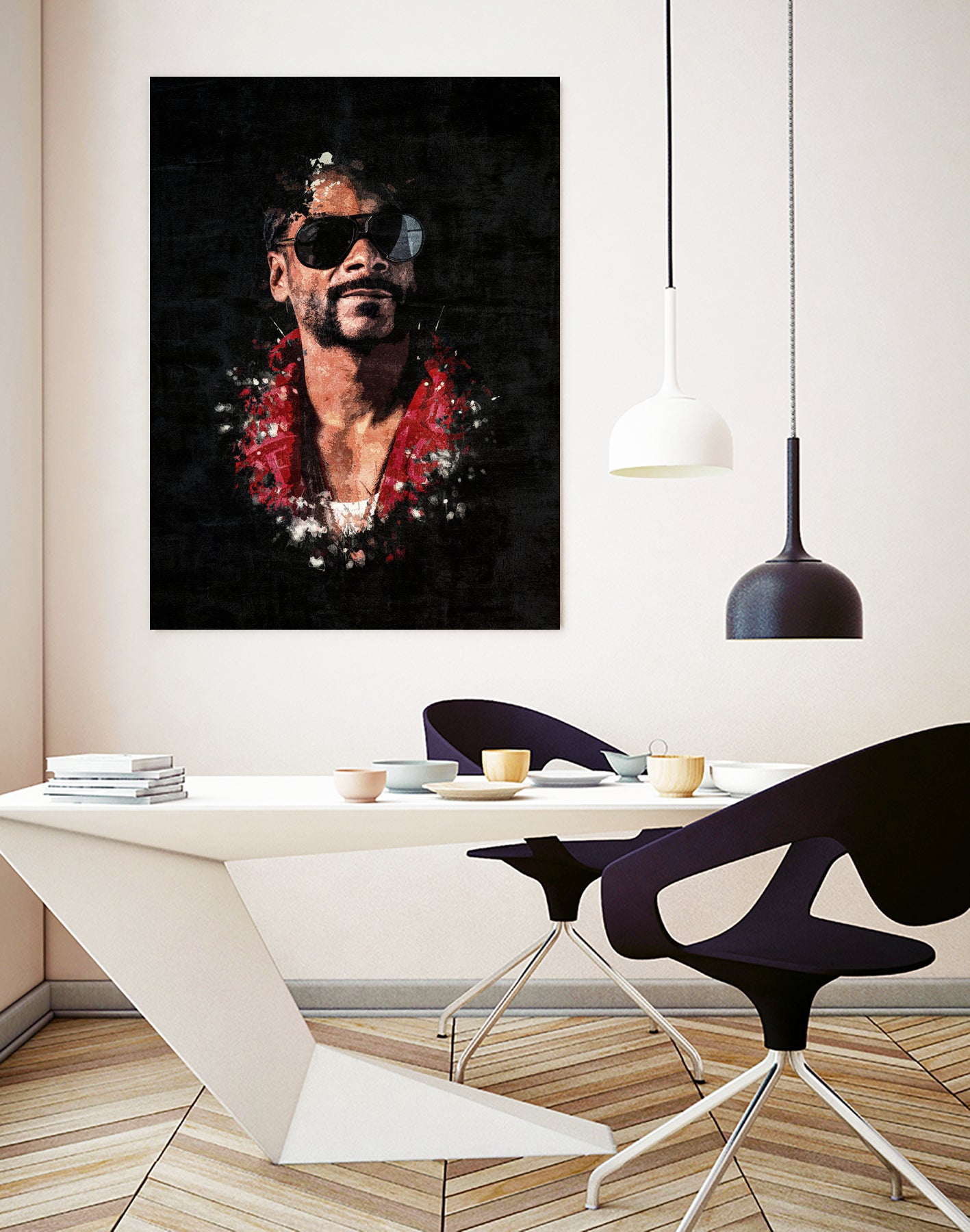 Snoop Dogg Splatter Painting by Jurijs Permanickis on GIANT ART - black digital painting