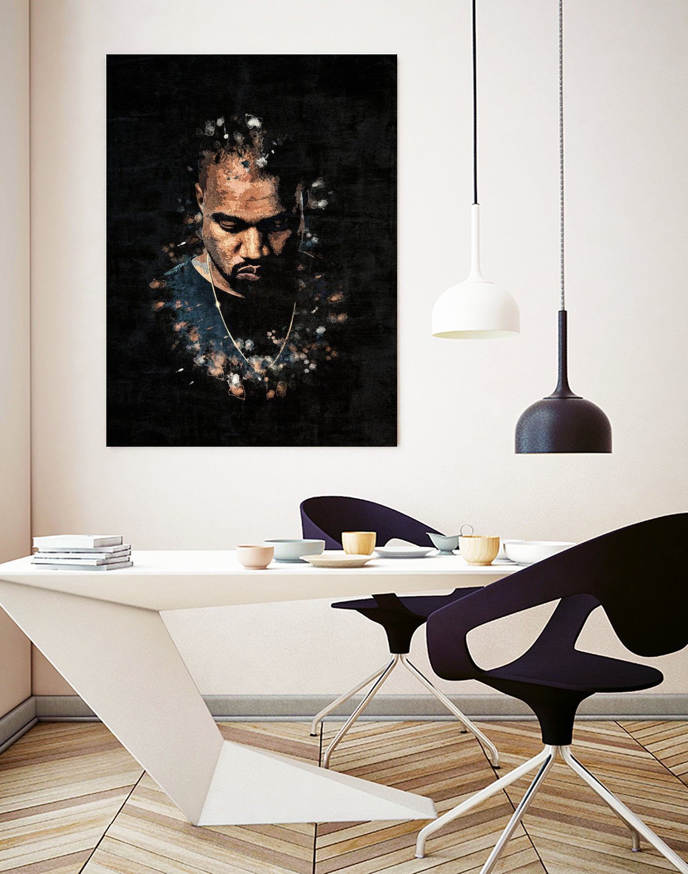 Kanye West Splatter Painting by Jurijs Permanickis on GIANT ART - black digital painting