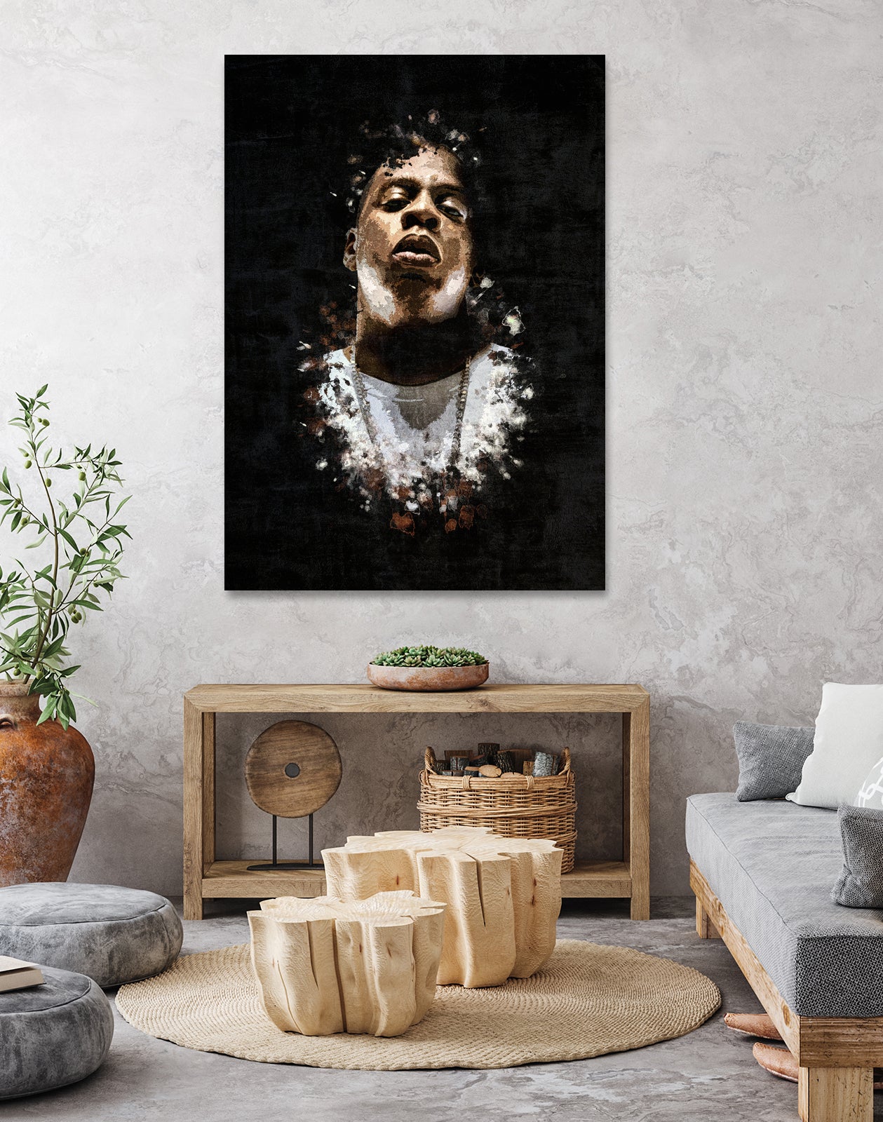 Jay-Z Splatter Painting by Jurijs Permanickis on GIANT ART - black digital painting