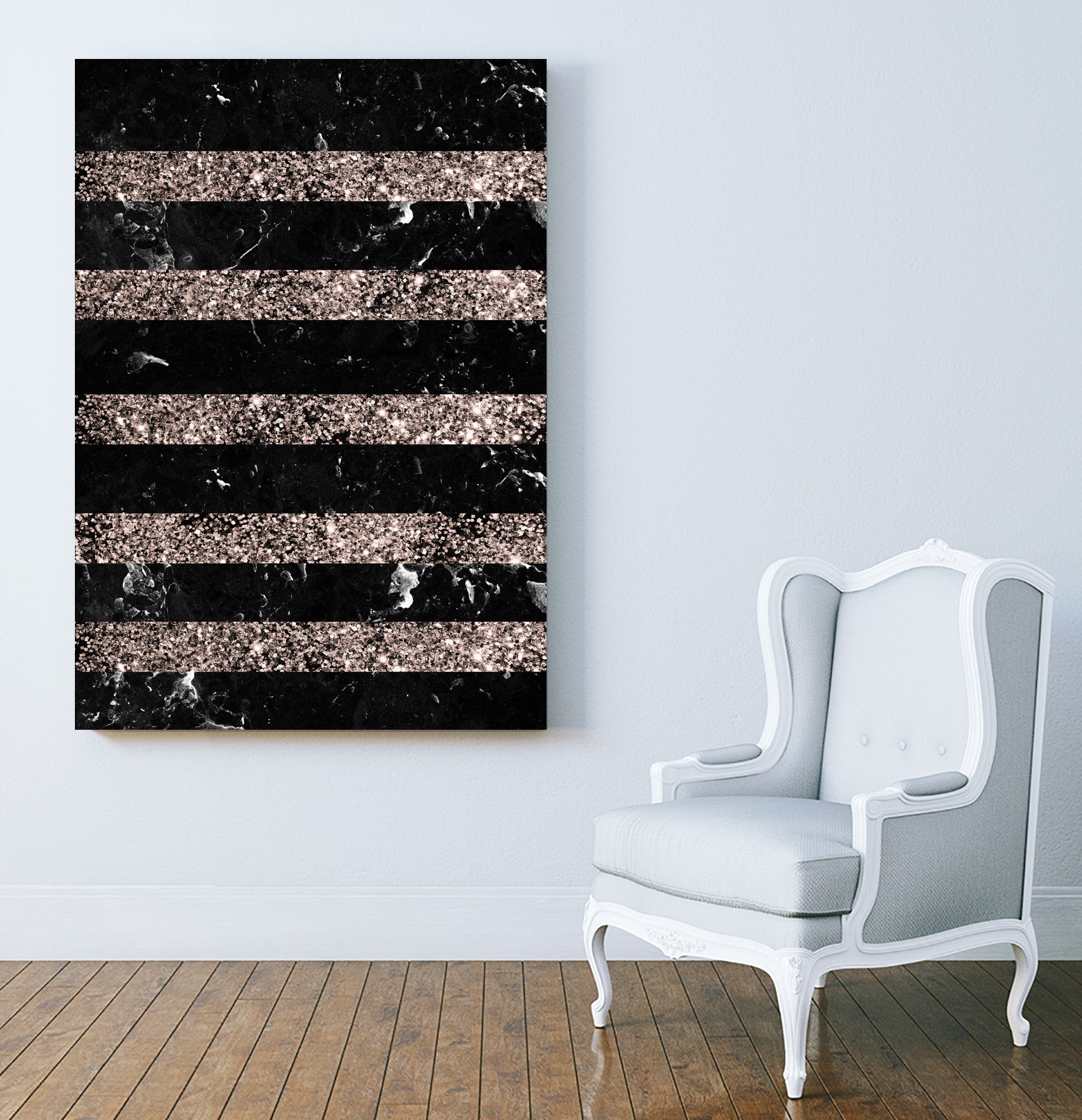 Black Marble Rose Gold Glitter Stripe Glam #1 #minimal by Anita & Bella Jantz on GIANT ART - black vector illustration