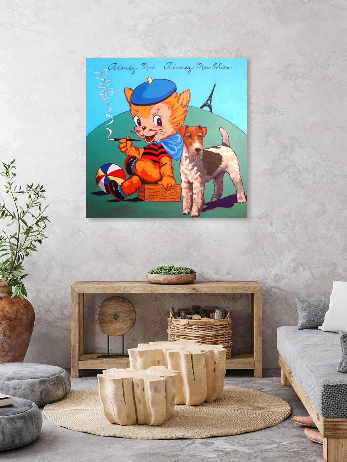 LOVE ME LOVE MY DOG by Lyn and Stephen Nance-Sasser on GIANT ART - green character design