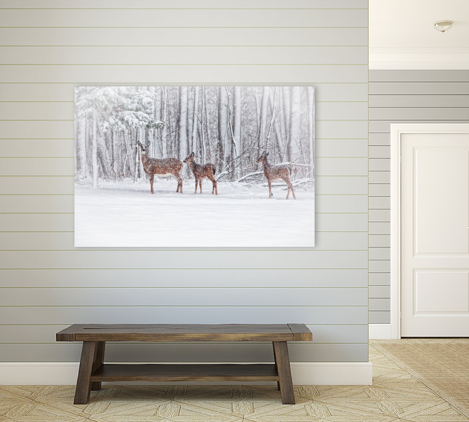 Winter Visits by Karol Livote on GIANT ART - white mixed media