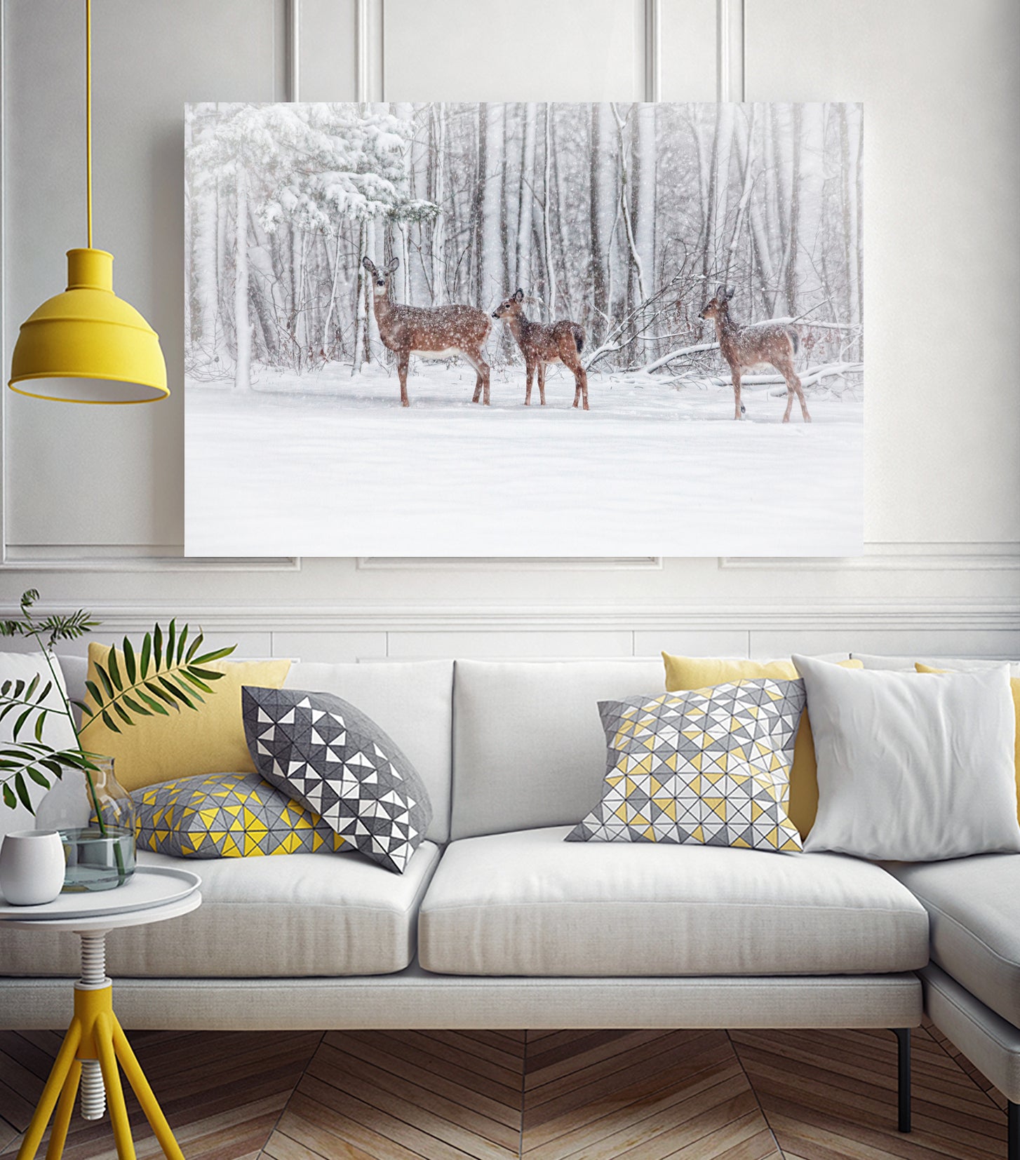 Winter Visits by Karol Livote on GIANT ART - white mixed media