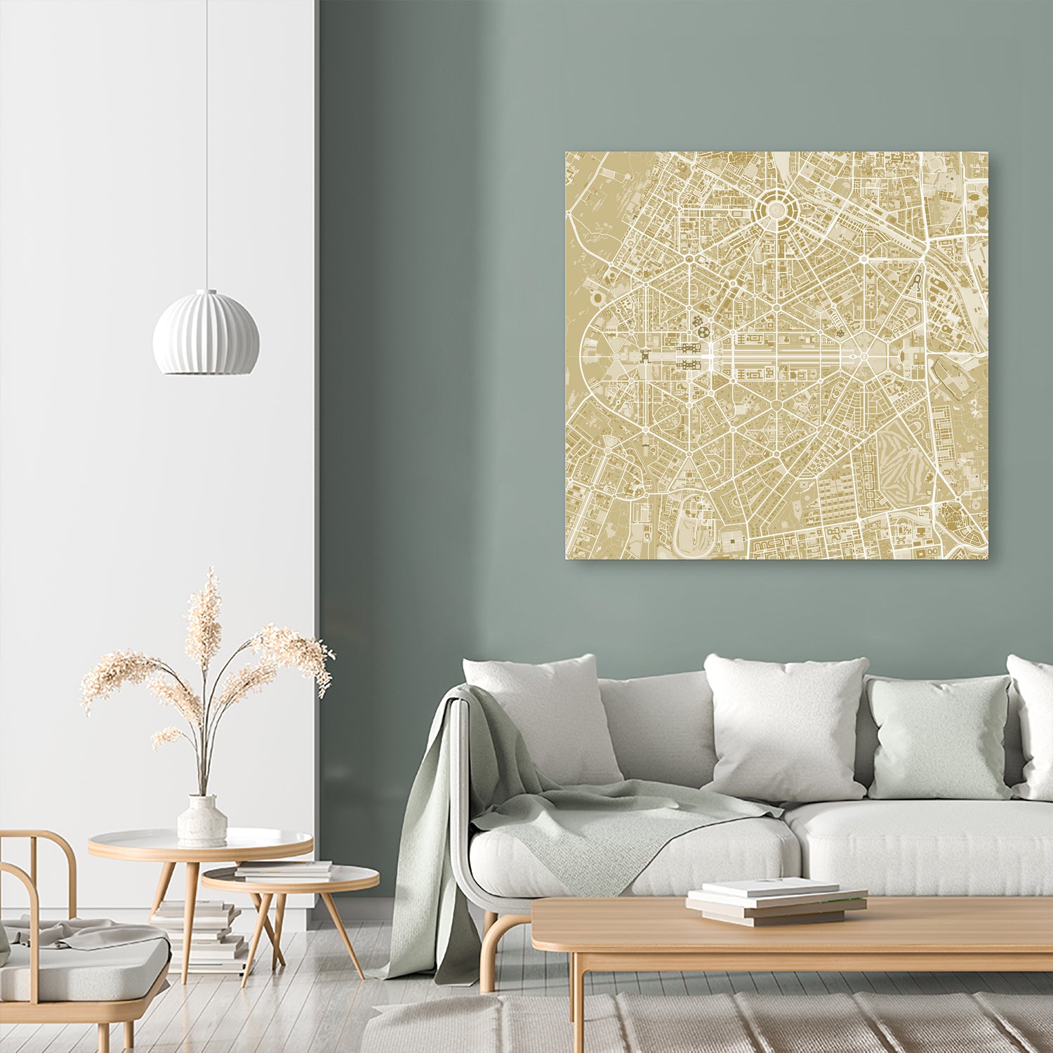 New Delhi map gold by Javier Ruiz on GIANT ART - yellow digital drawing