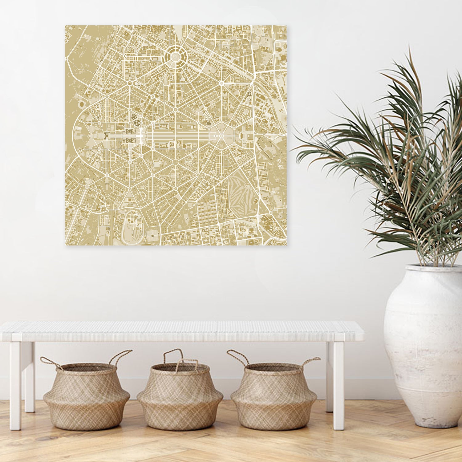 New Delhi map gold by Javier Ruiz on GIANT ART - yellow digital drawing