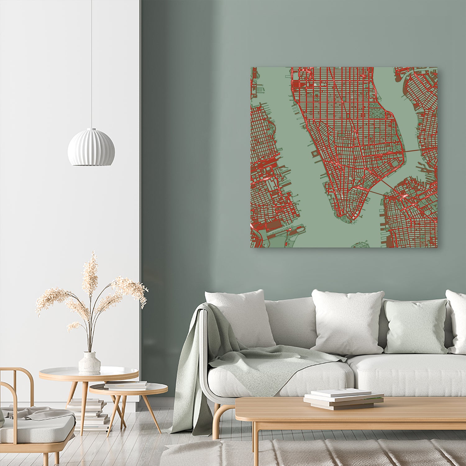 New York city map pop by Javier Ruiz on GIANT ART - green digital drawing