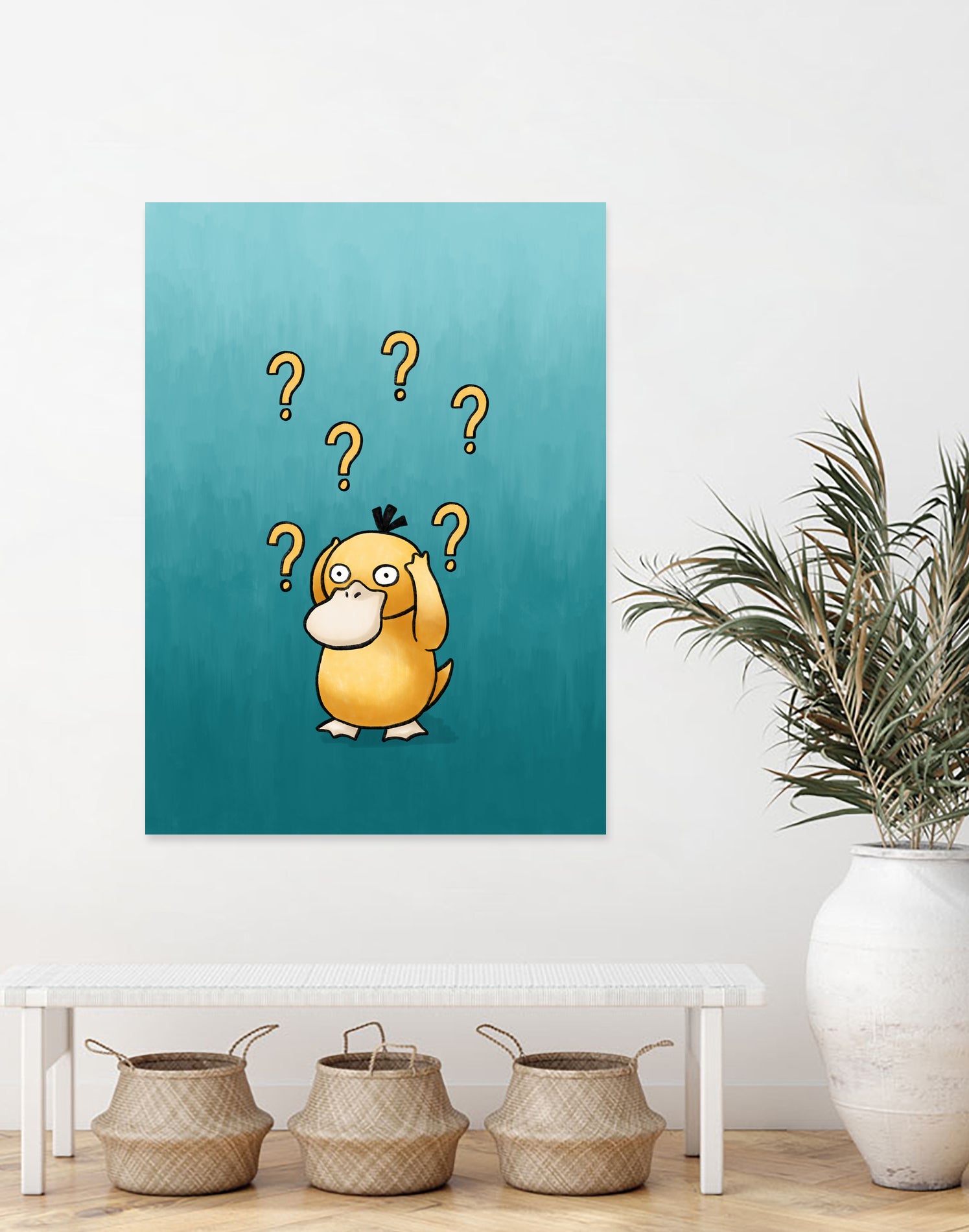 Psyduck confused by Massive Magpie on GIANT ART - blue digital painting