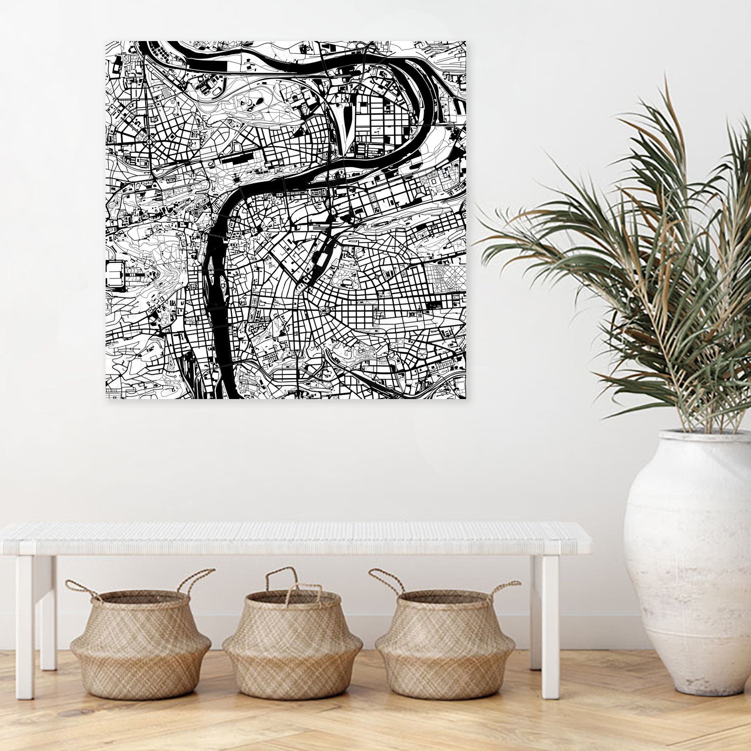 Prague map white by Javier Ruiz on GIANT ART - white digital drawing