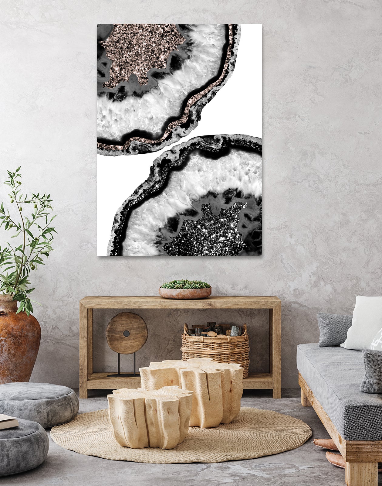 Yin Yang Agate Glitter Glam #1 #gem #decor #art by Anita & Bella Jantz on GIANT ART - white photo illustration