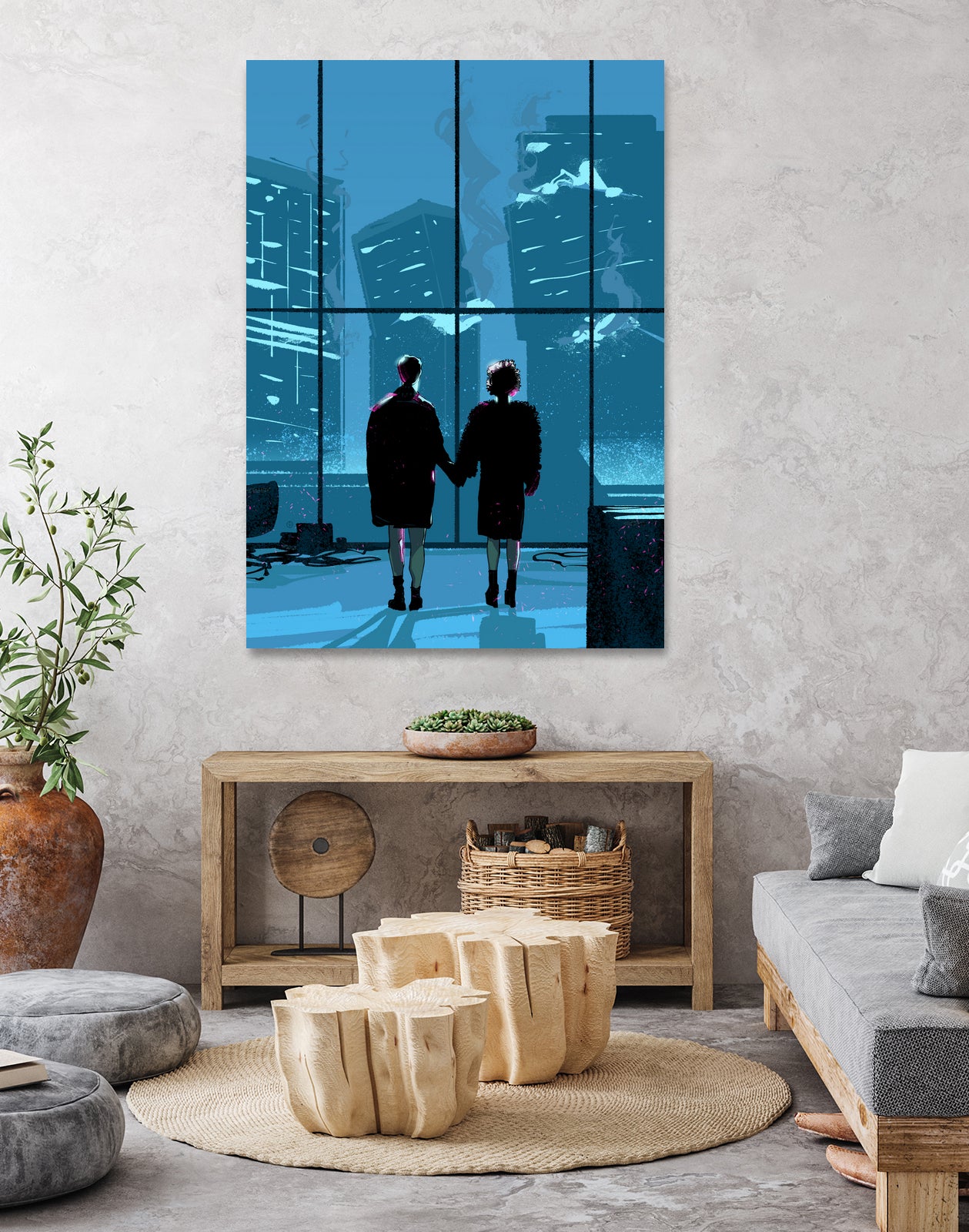 Fight Club by Nikita Abakumov on GIANT ART - blue digital painting