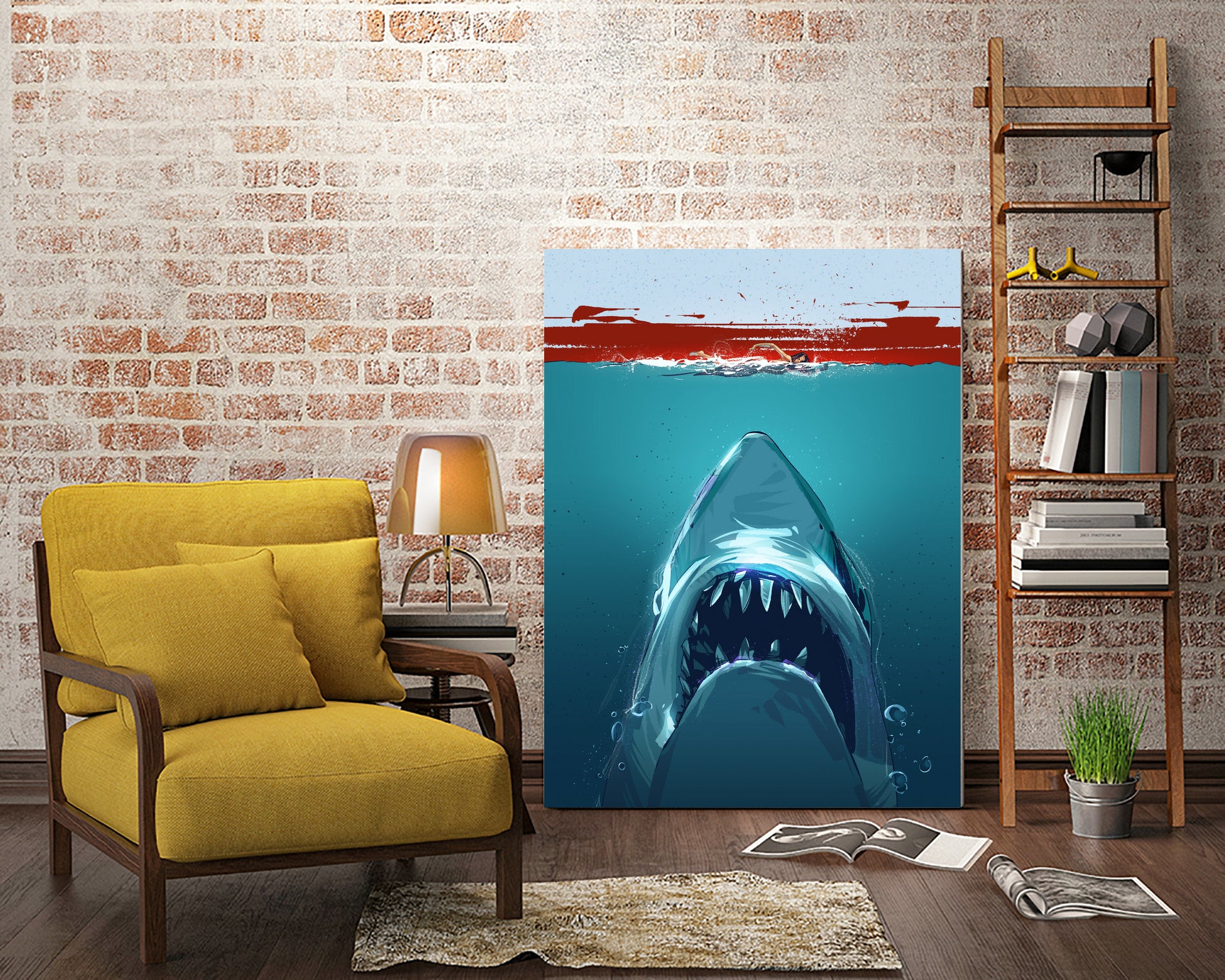 JAWS by Nikita Abakumov on GIANT ART - blue digital painting
