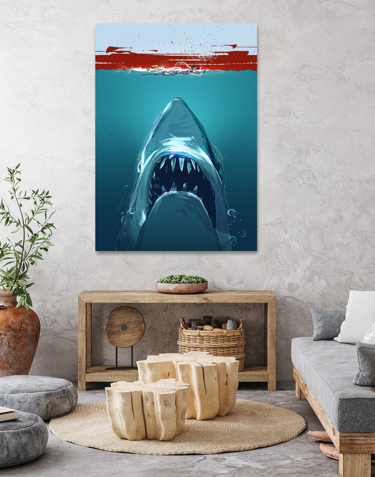 JAWS by Nikita Abakumov on GIANT ART - blue digital painting