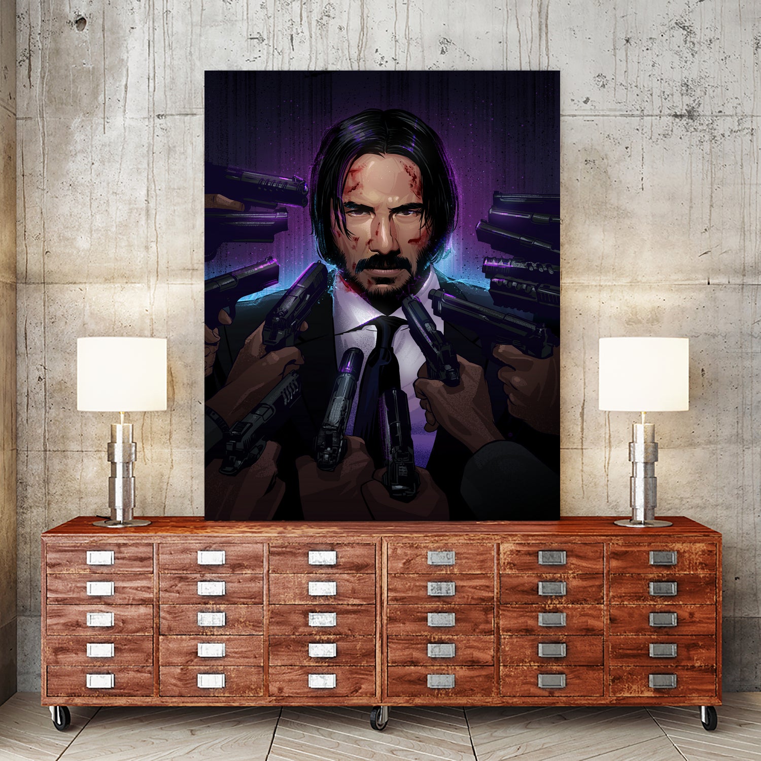 John Wick by Nikita Abakumov on GIANT ART - fuchsia digital painting