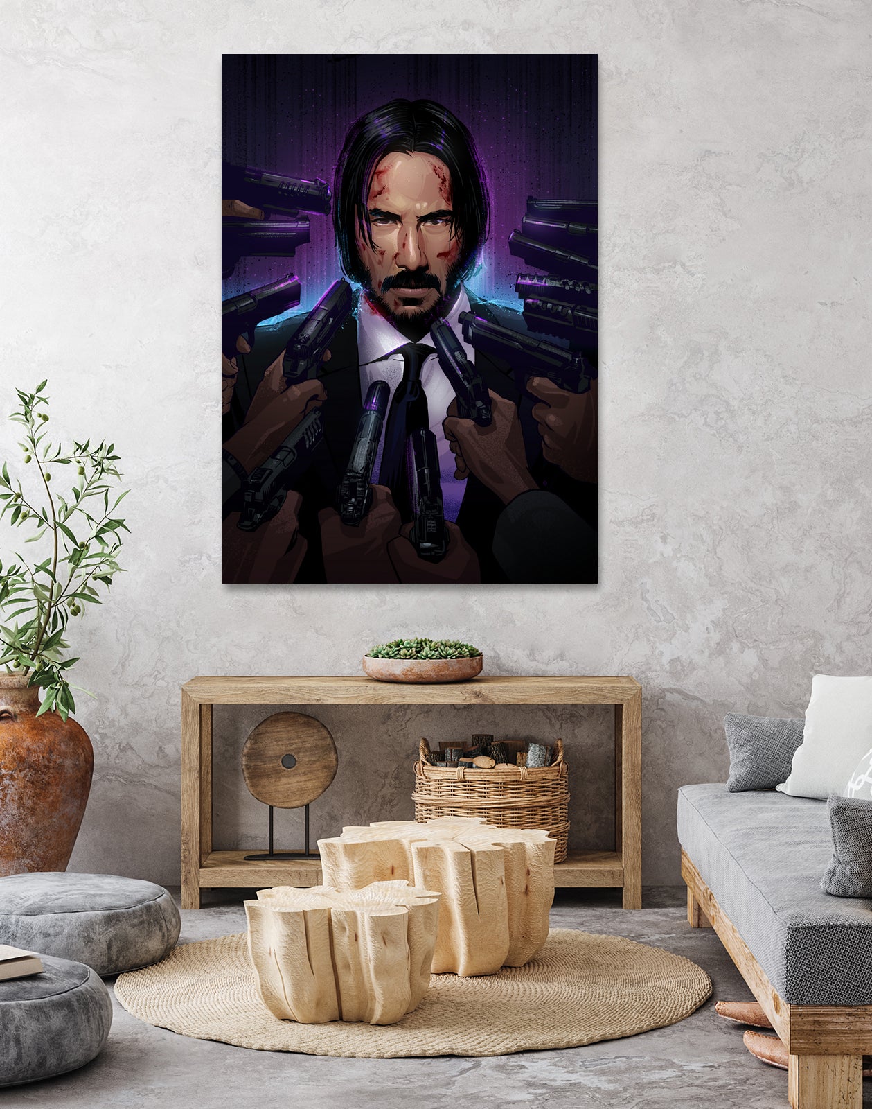 John Wick by Nikita Abakumov on GIANT ART - fuchsia digital painting