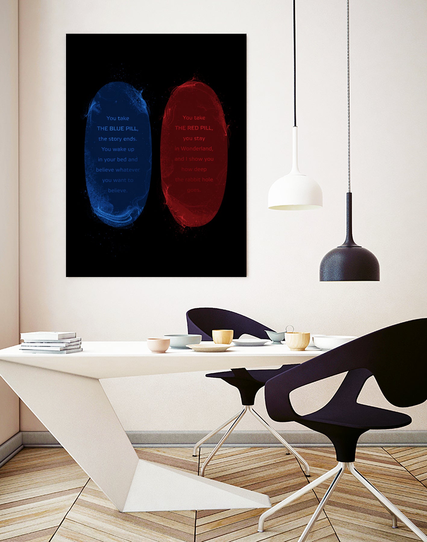 Red Blue Pills by Nikita Abakumov on GIANT ART - black digital painting