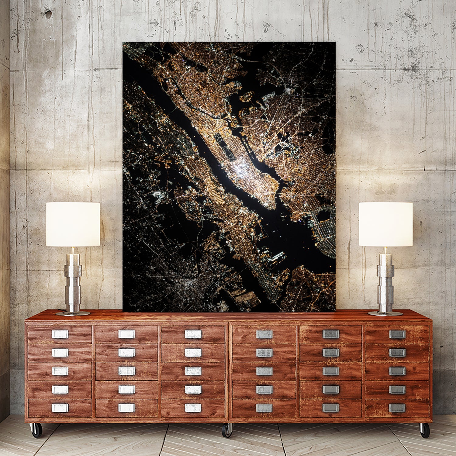 NYC Night Lights by Nikita Abakumov on GIANT ART - black photo manipulation