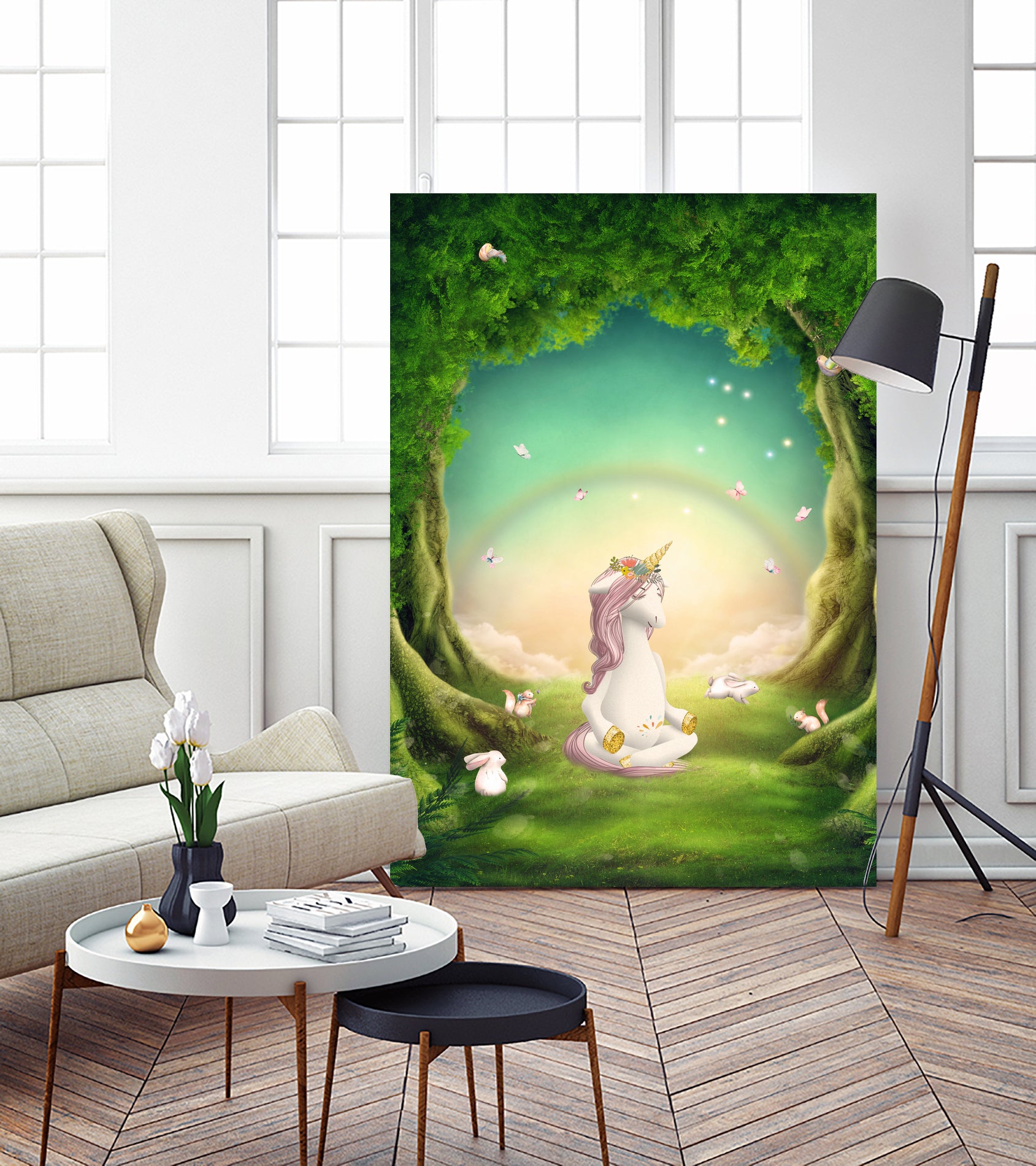 Unicorn Meditation by Ileana Mayer-Dobnig on GIANT ART - green photo illustration