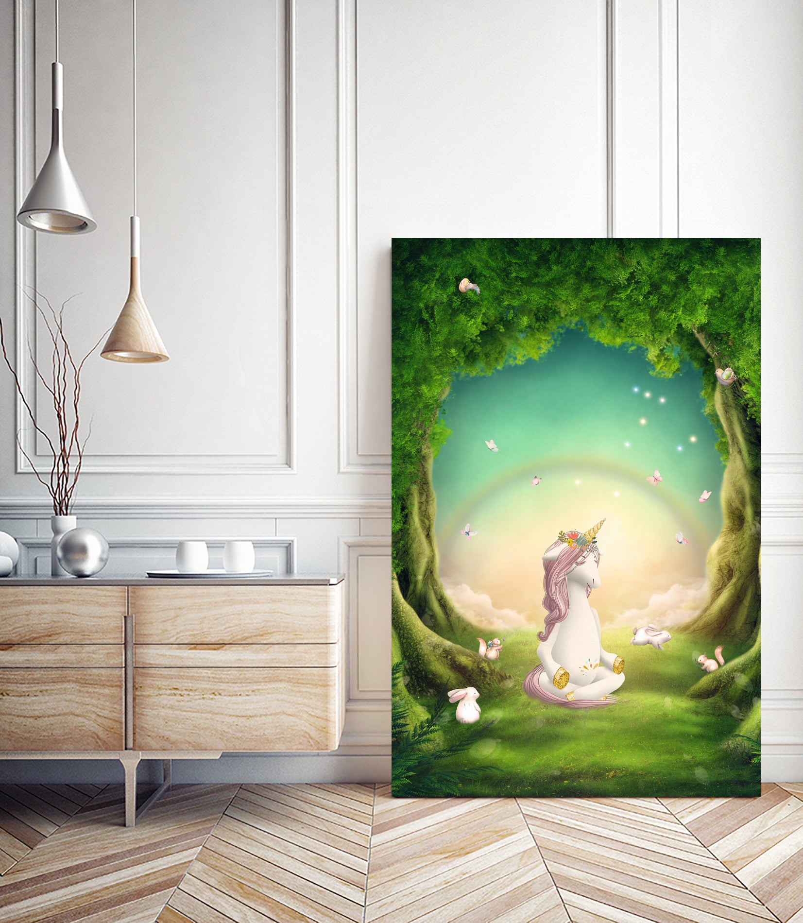 Unicorn Meditation by Ileana Mayer-Dobnig on GIANT ART - green photo illustration