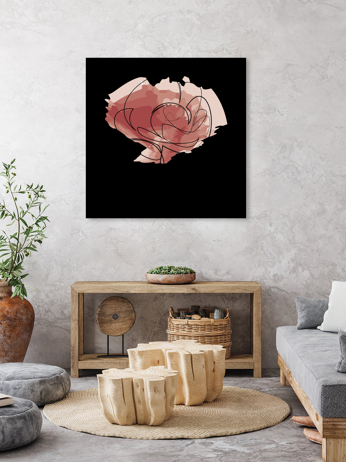 rose - one line art by Andrew Strugallo on GIANT ART - white digital drawing