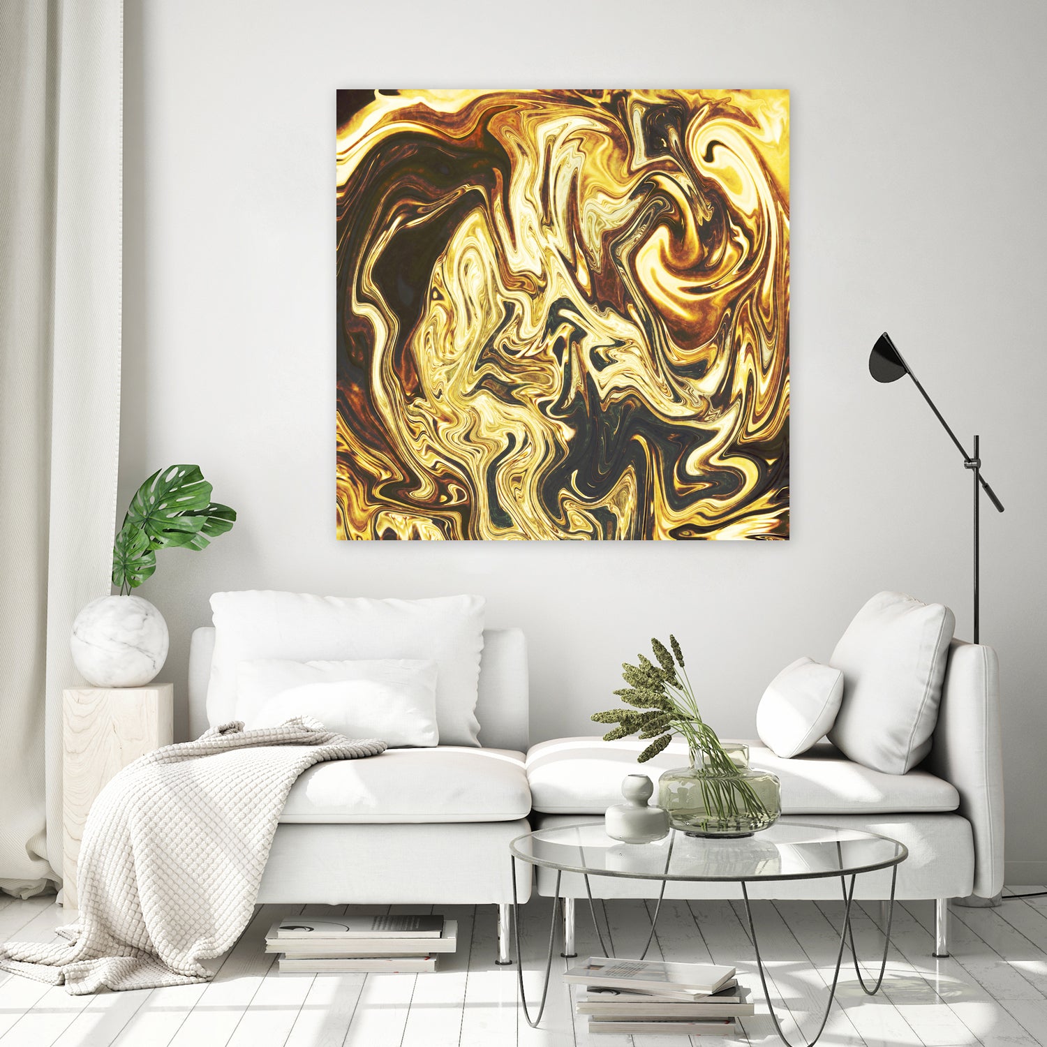 Abstract Marble Painting by Amir Faysal on GIANT ART - yellow digital painting