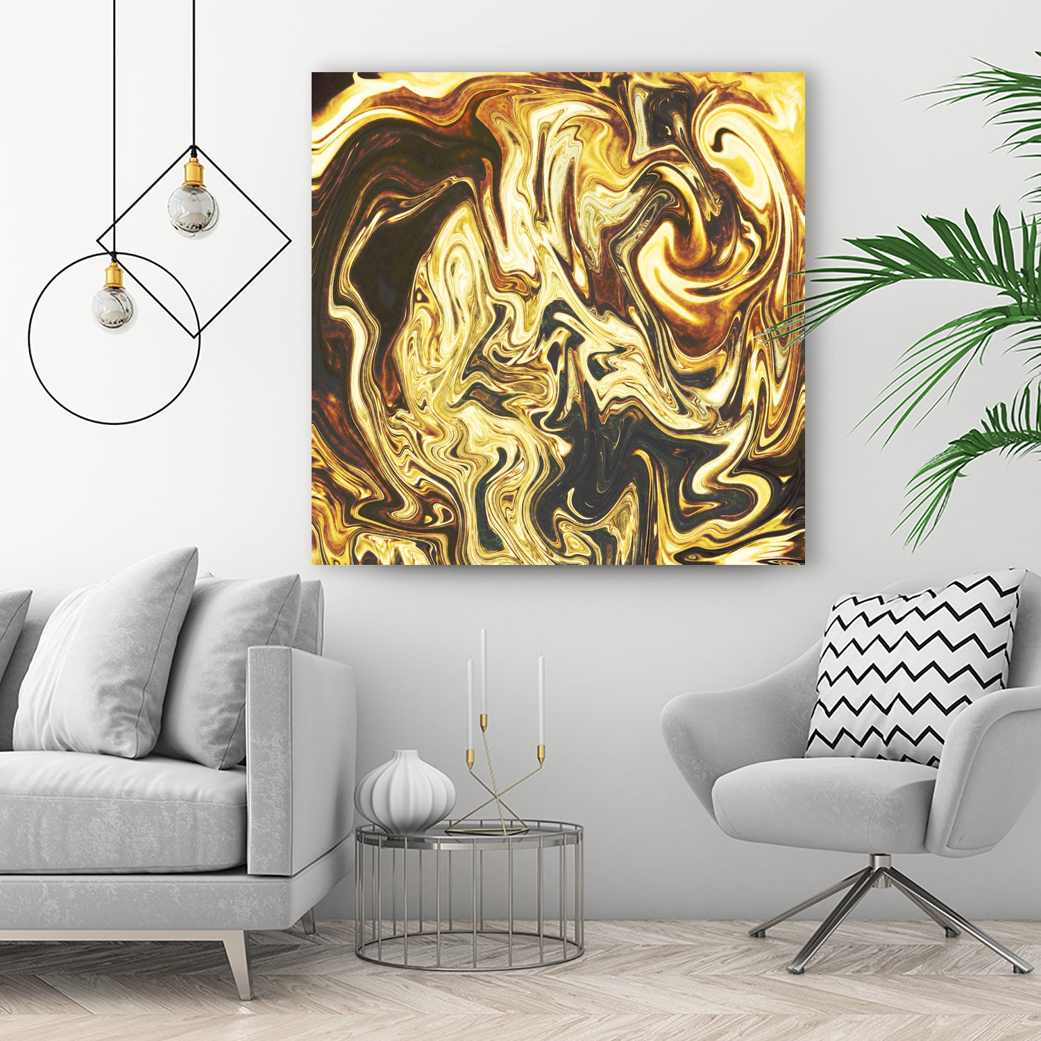 Abstract Marble Painting by Amir Faysal on GIANT ART - yellow digital painting