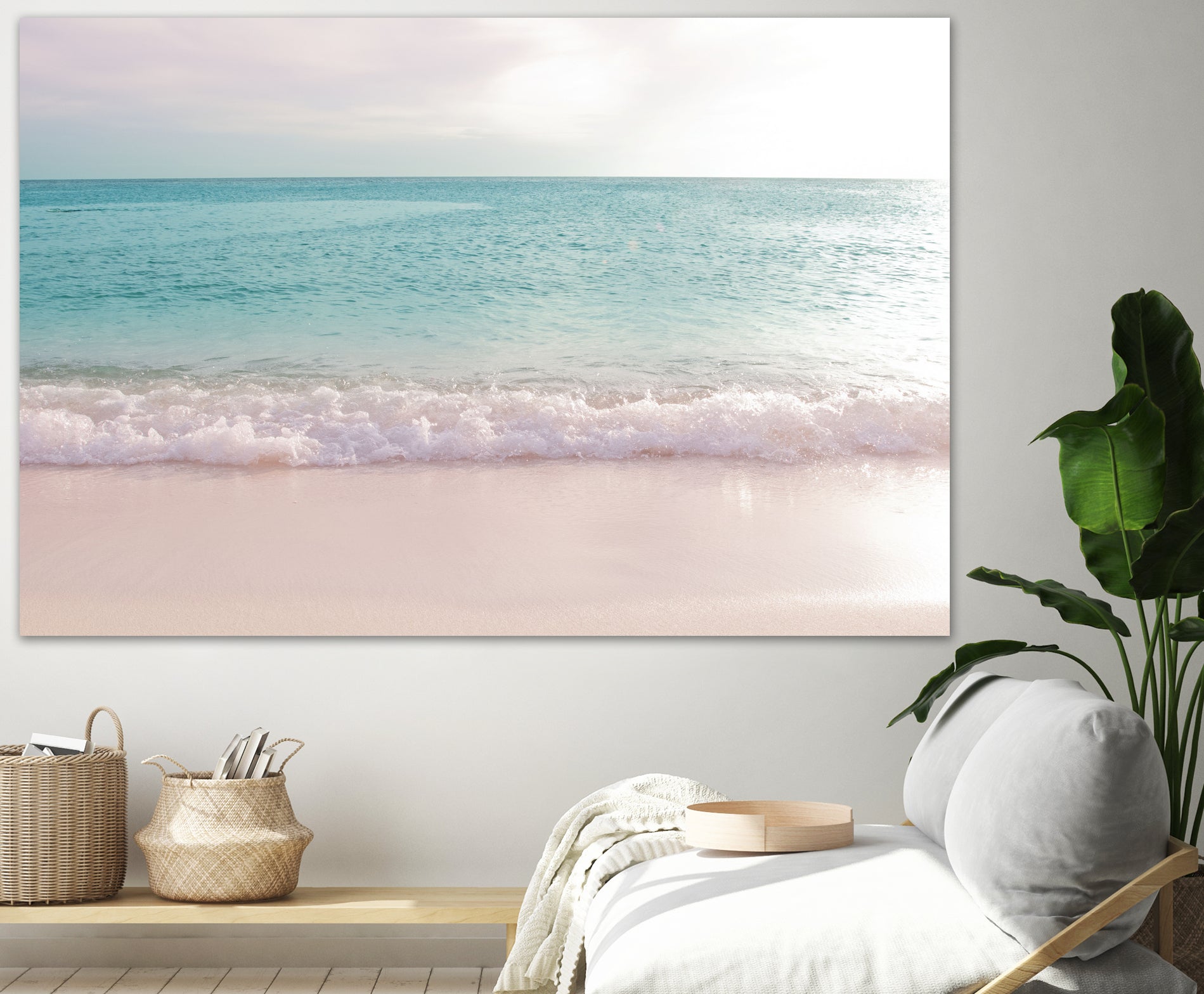 Soft Pastel Ocean Waves 1 by Anitas Bellas Art on GIANT ART - pink coastal carabeean sea
