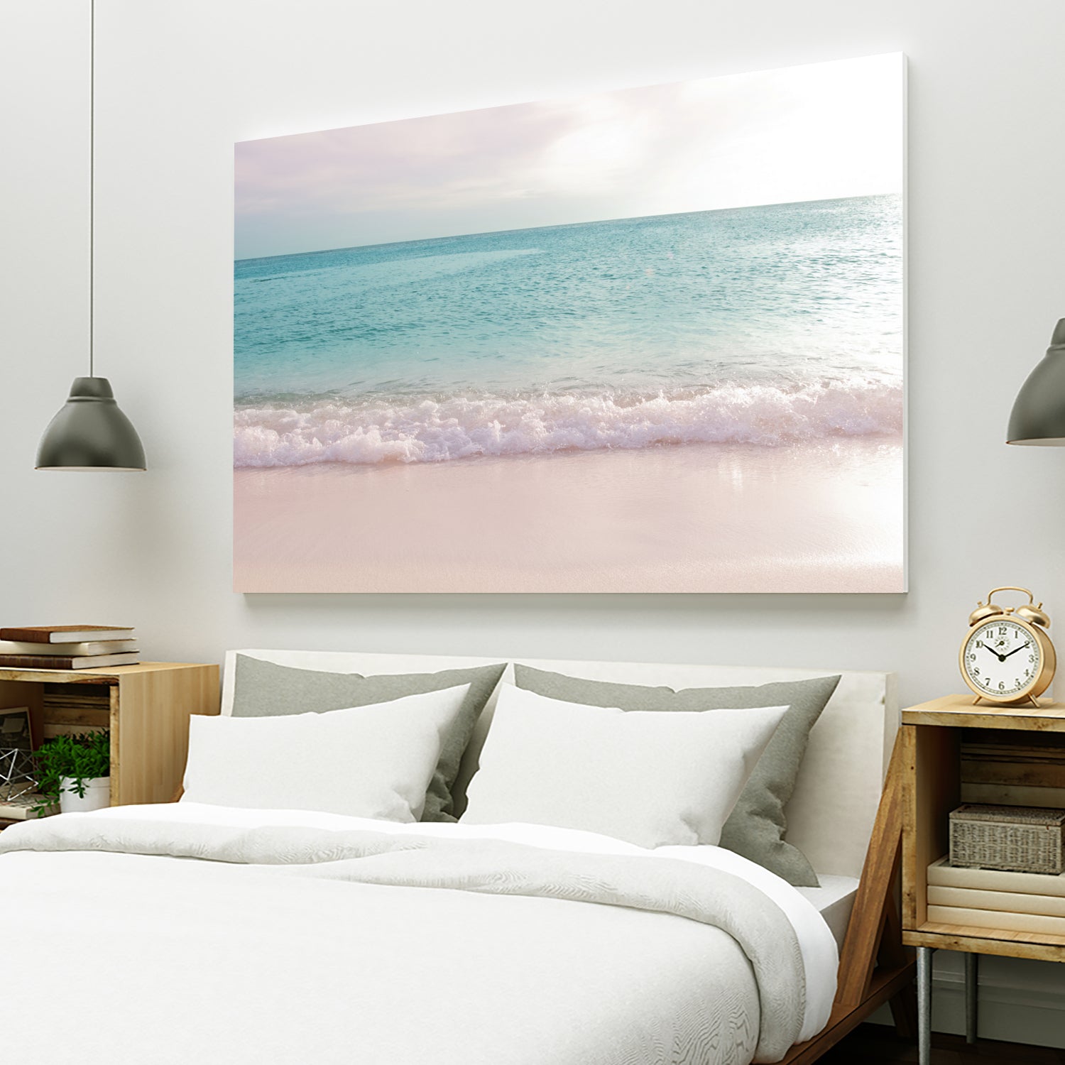Soft Pastel Ocean Waves 1 by Anitas Bellas Art on GIANT ART - pink coastal carabeean sea