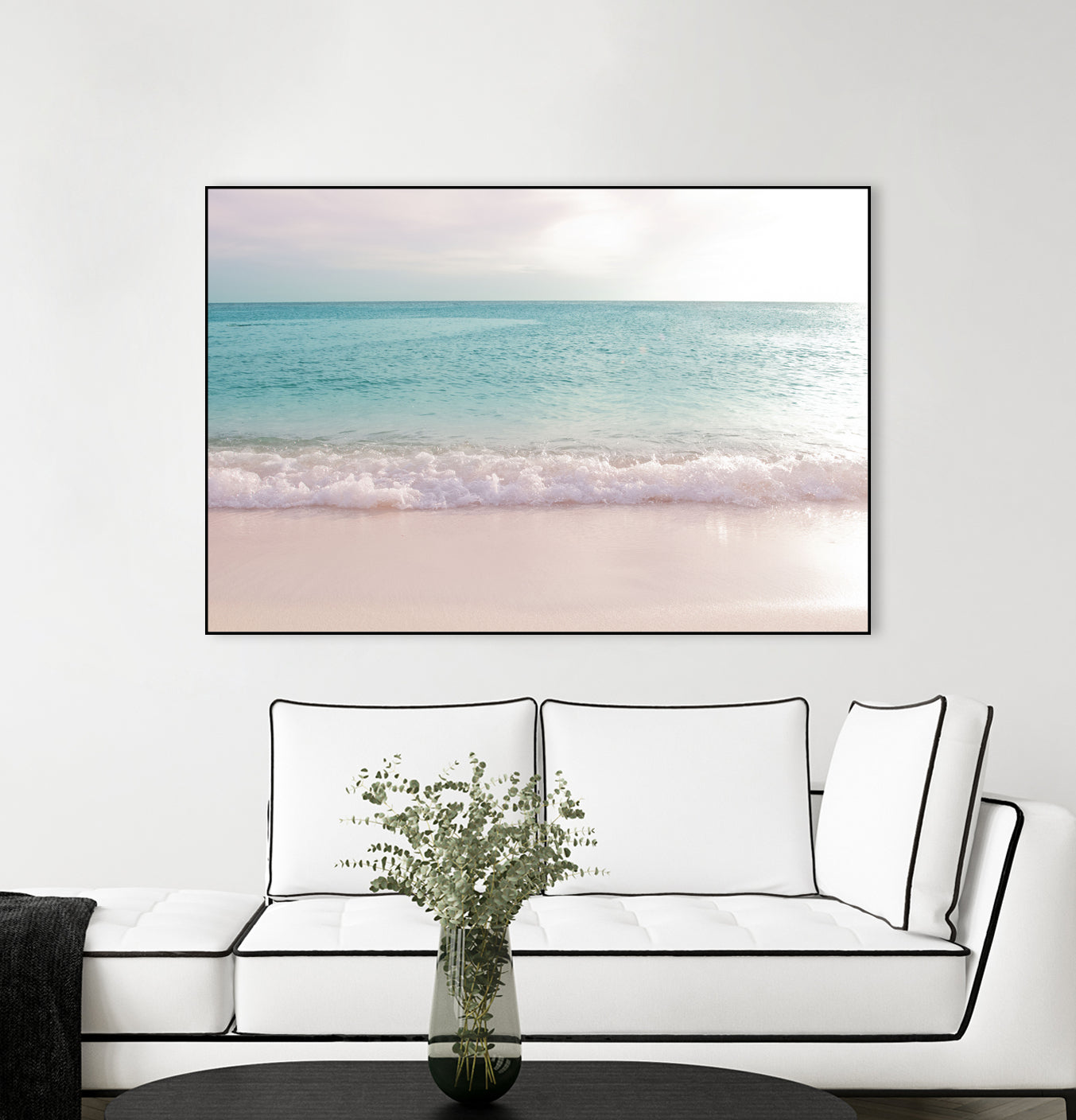 Soft Pastel Ocean Waves 1 by Anitas Bellas Art on GIANT ART - pink coastal carabeean sea