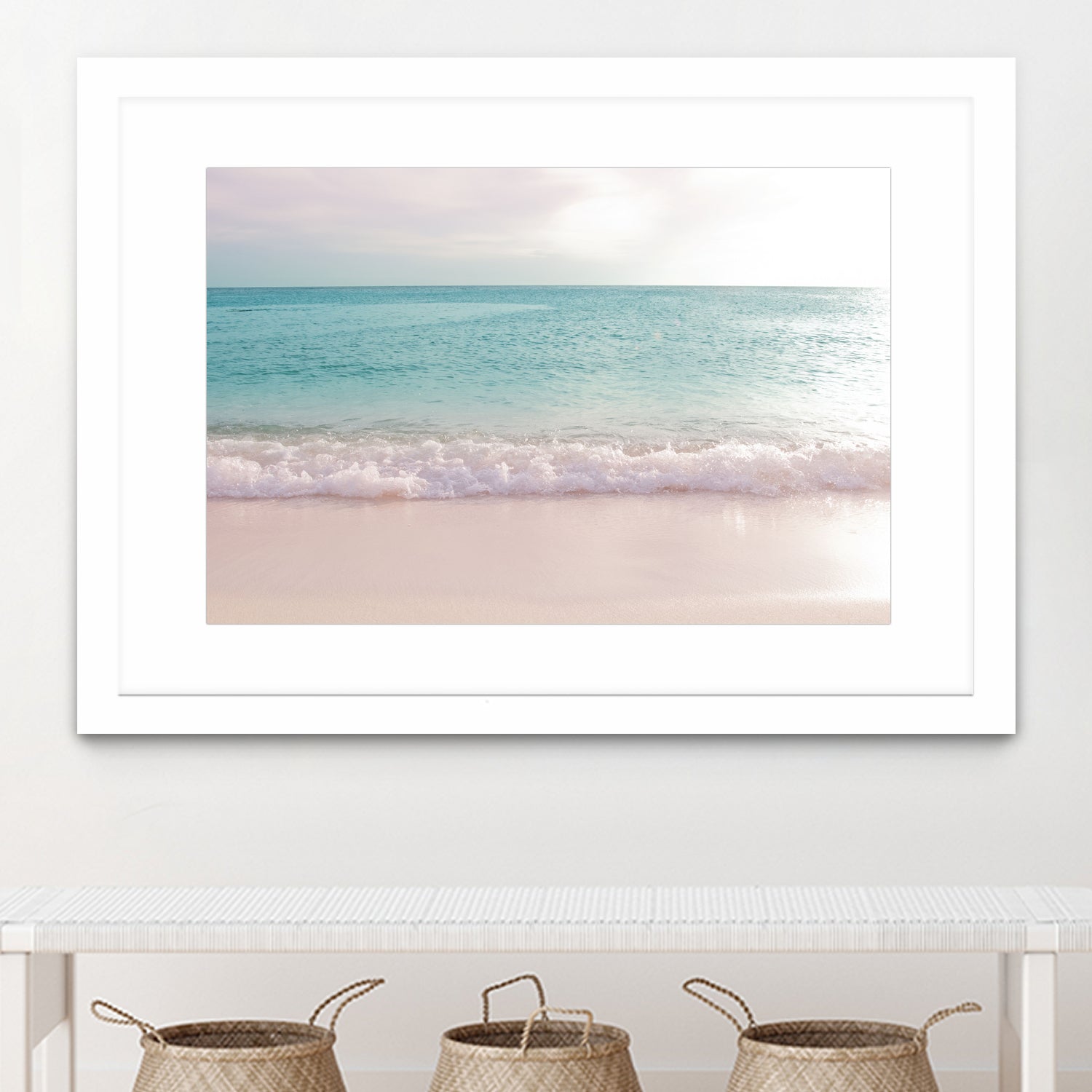 Soft Pastel Ocean Waves 1 by Anitas Bellas Art on GIANT ART - pink coastal carabeean sea