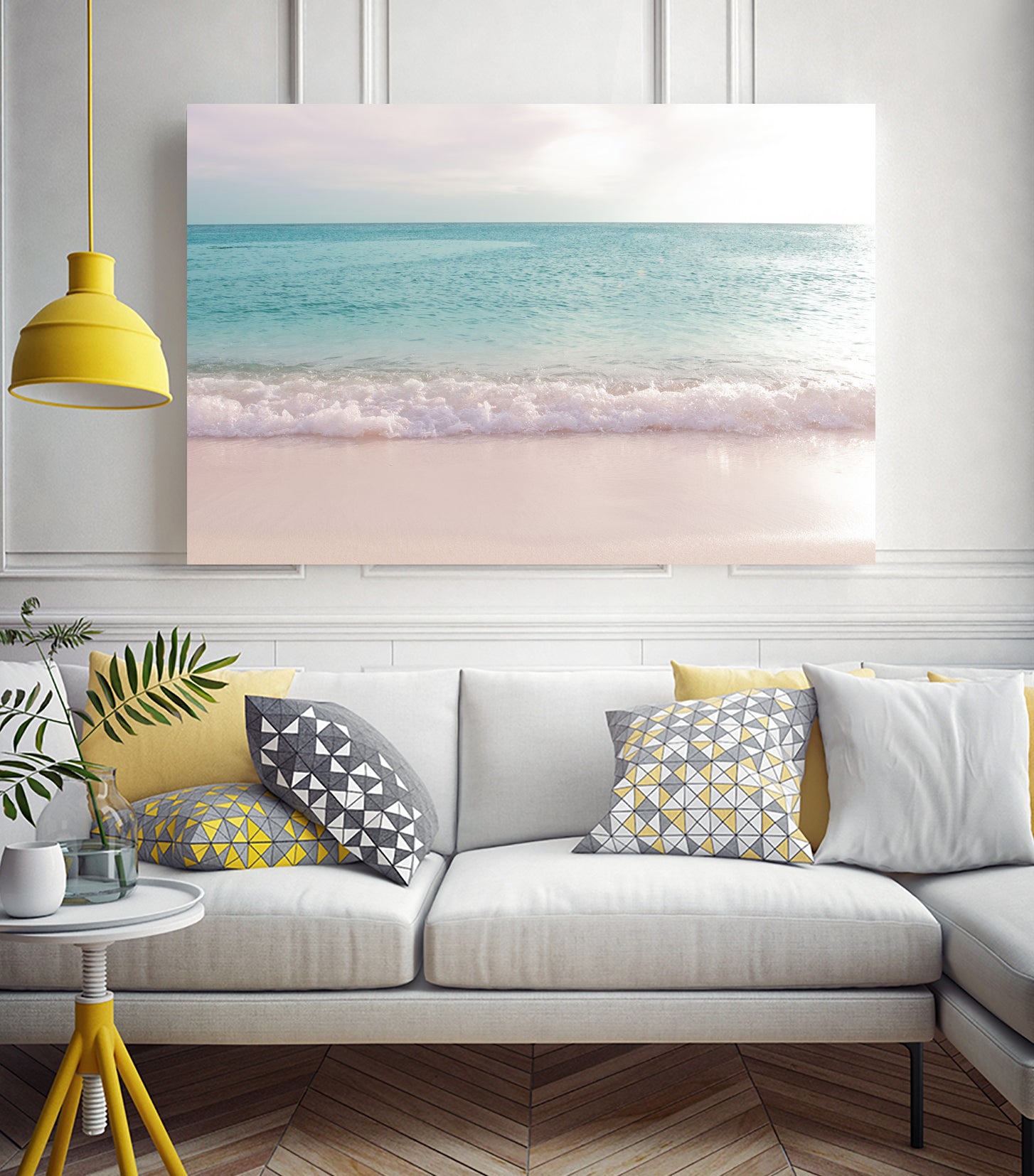 Soft Pastel Ocean Waves 1 by Anitas Bellas Art on GIANT ART - pink coastal carabeean sea