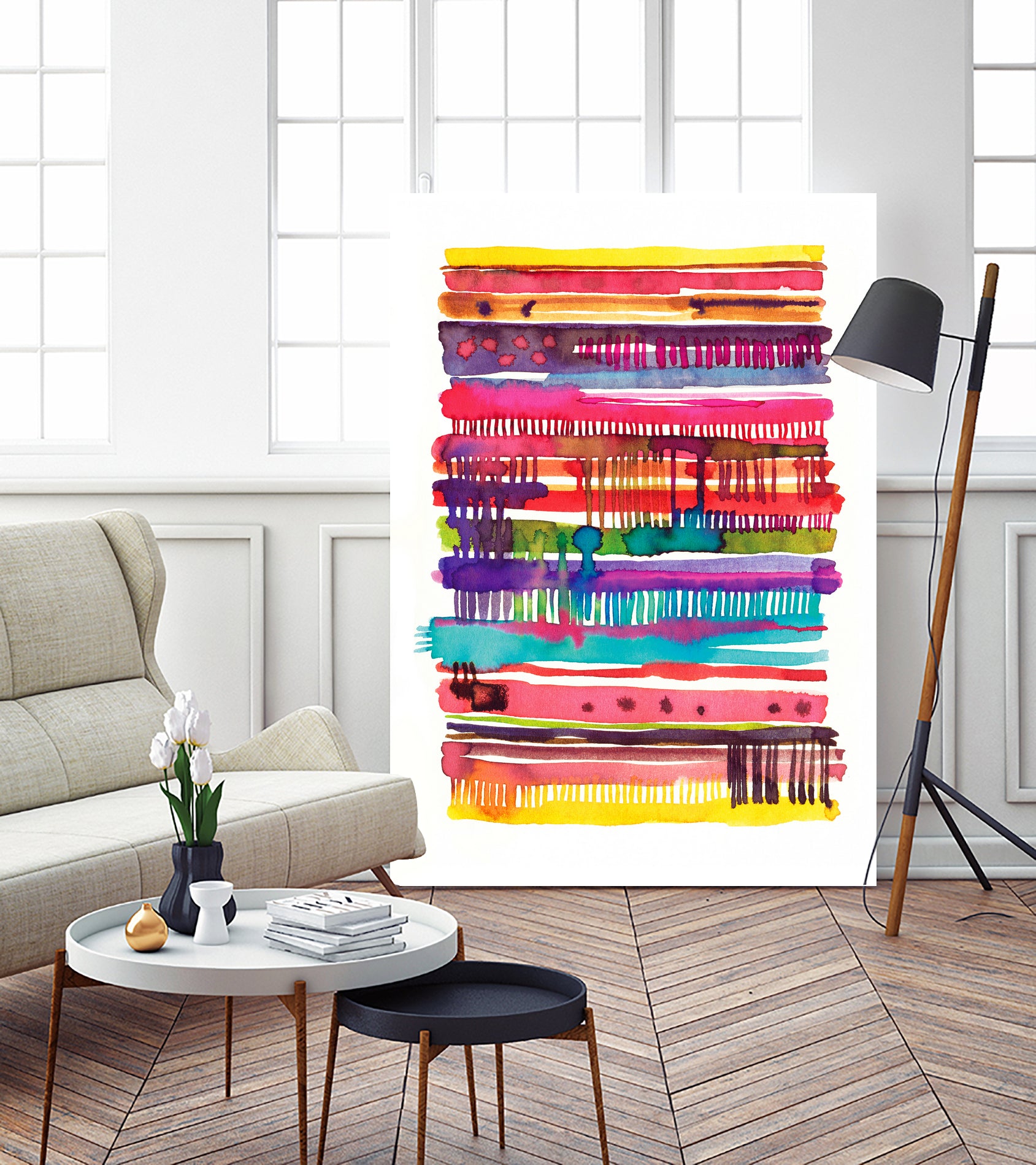 Vainica- Knitted watercolor by Laura Muñoz Estellés on GIANT ART - red digital painting