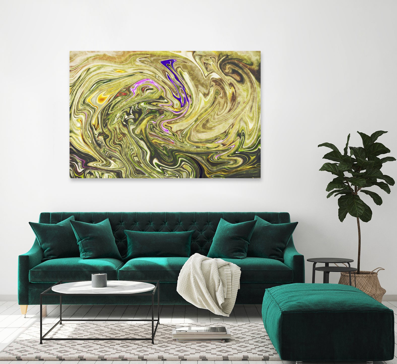 Abstract Marble Painting by Amir Faysal on GIANT ART - yellow digital painting
