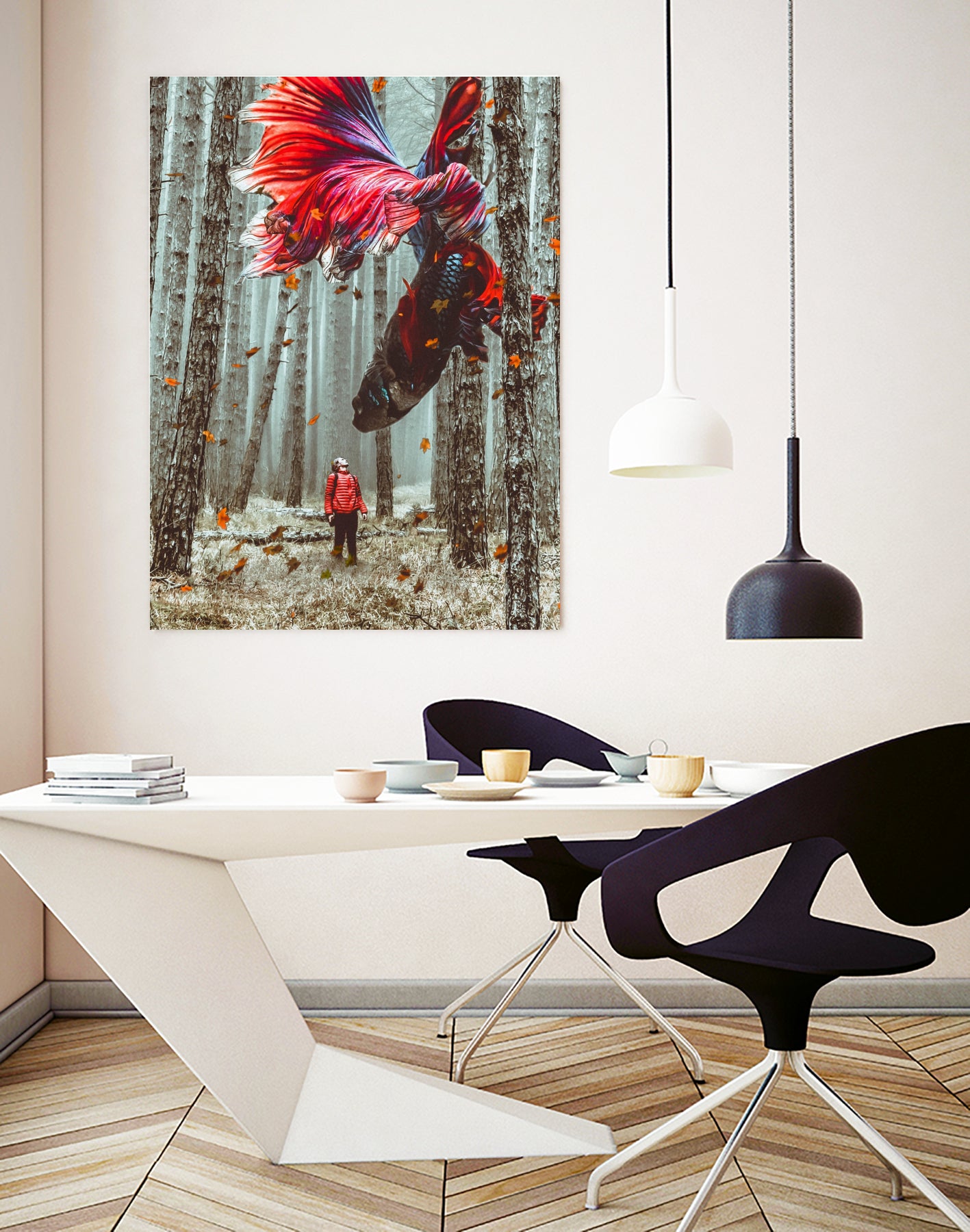 Forest Betta by GEN Z by Rigaud Mickaël on GIANT ART - red photo illustration