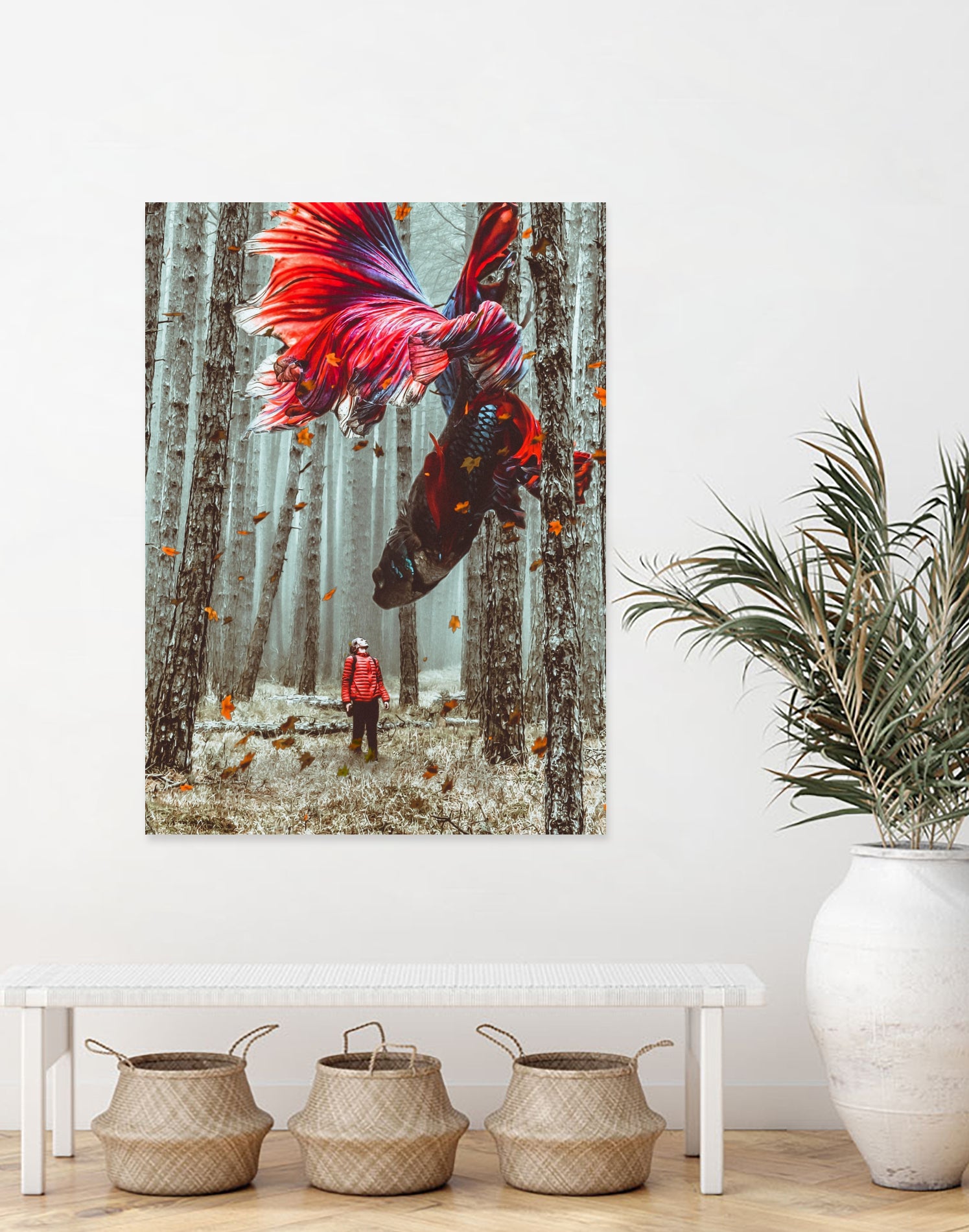 Forest Betta by GEN Z by Rigaud Mickaël on GIANT ART - red photo illustration