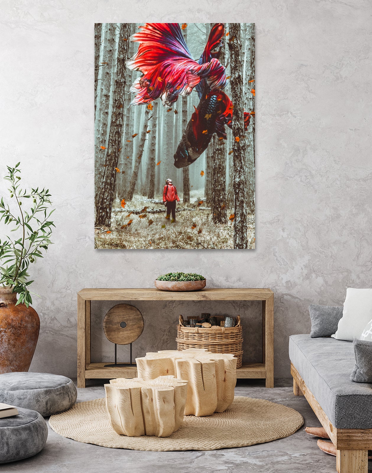 Forest Betta by GEN Z by Rigaud Mickaël on GIANT ART - red photo illustration