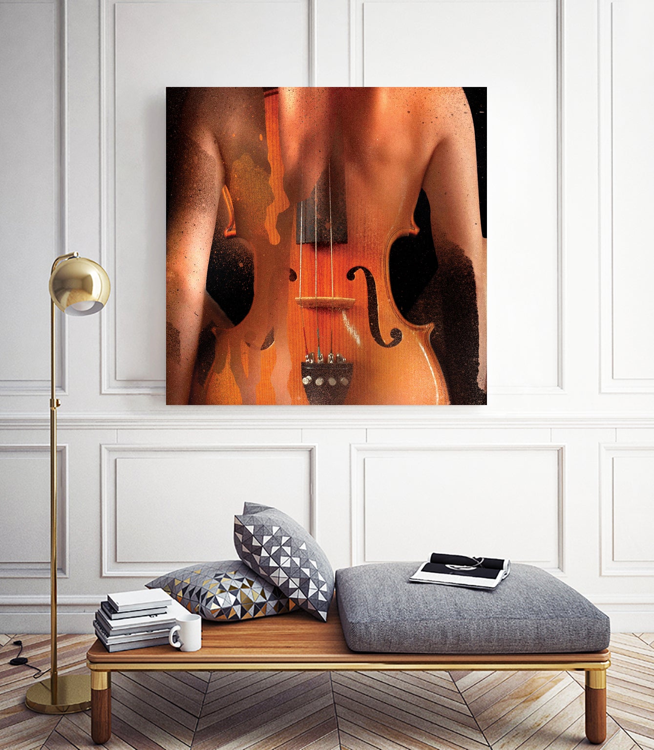 Nude by Adrien Donot on GIANT ART - orange mixed media
