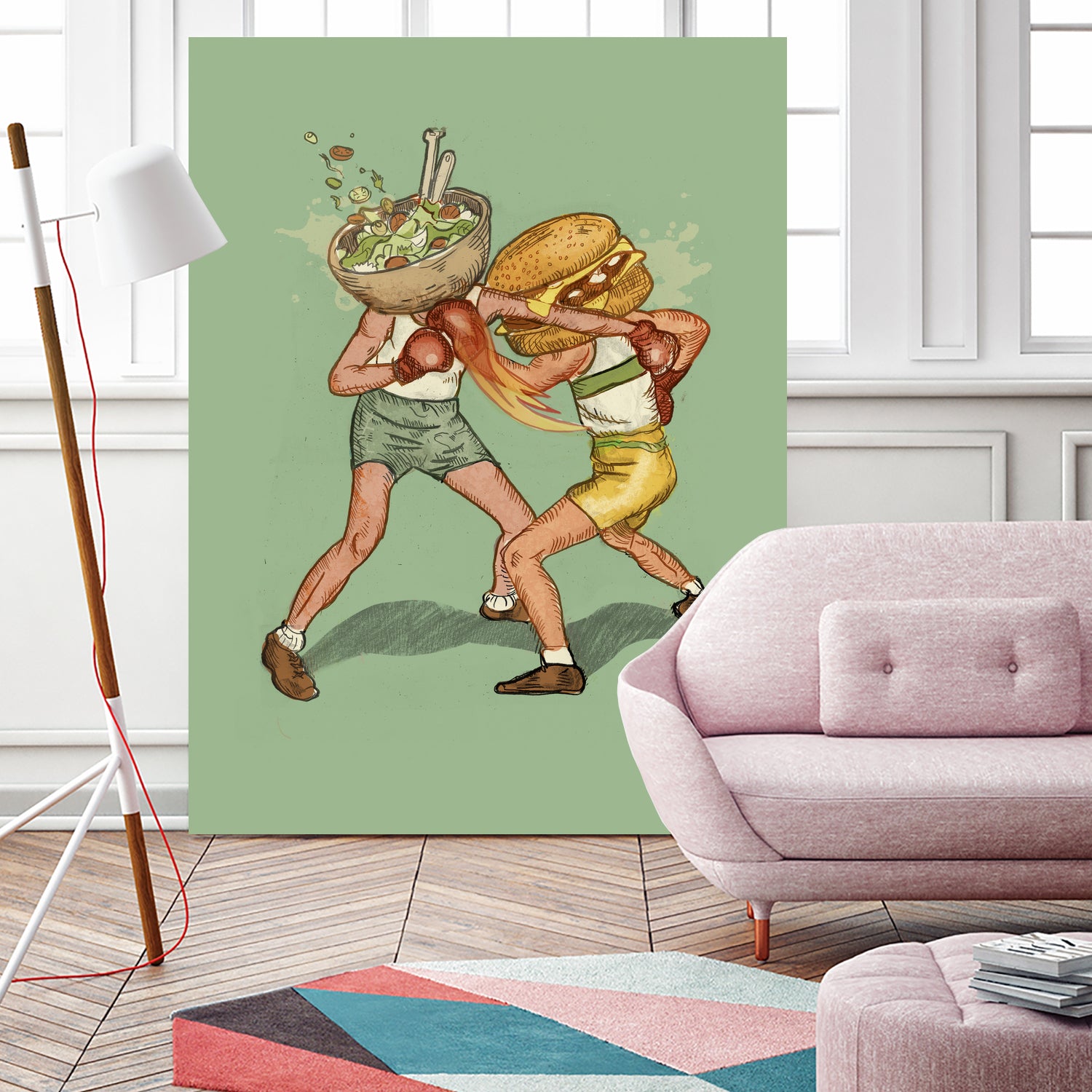 food fight by Alon Braier on GIANT ART - green mixed media