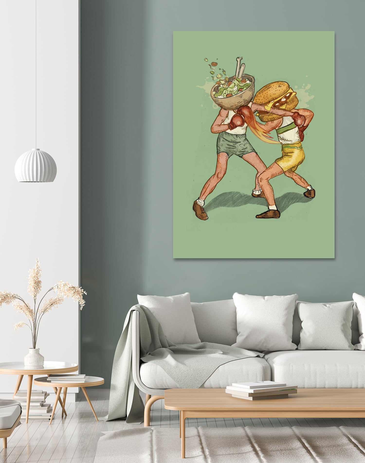 food fight by Alon Braier on GIANT ART - green mixed media