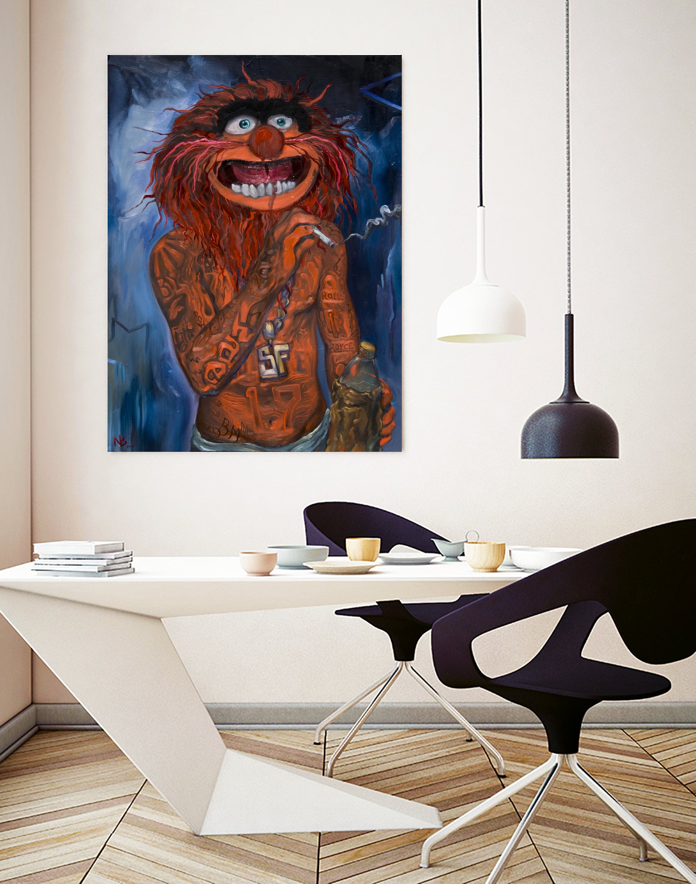 Lil Animal by Nick Beery on GIANT ART - orange mixed media