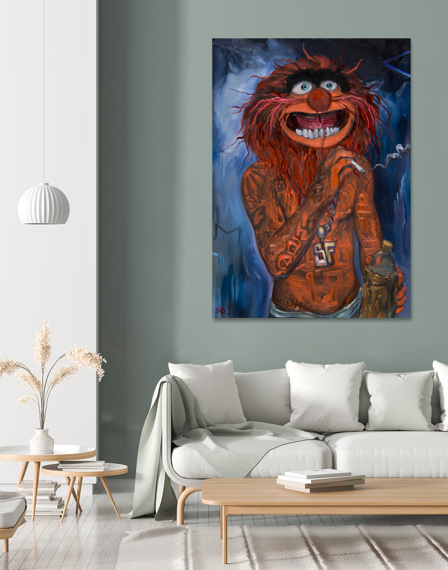 Lil Animal by Nick Beery on GIANT ART - orange mixed media