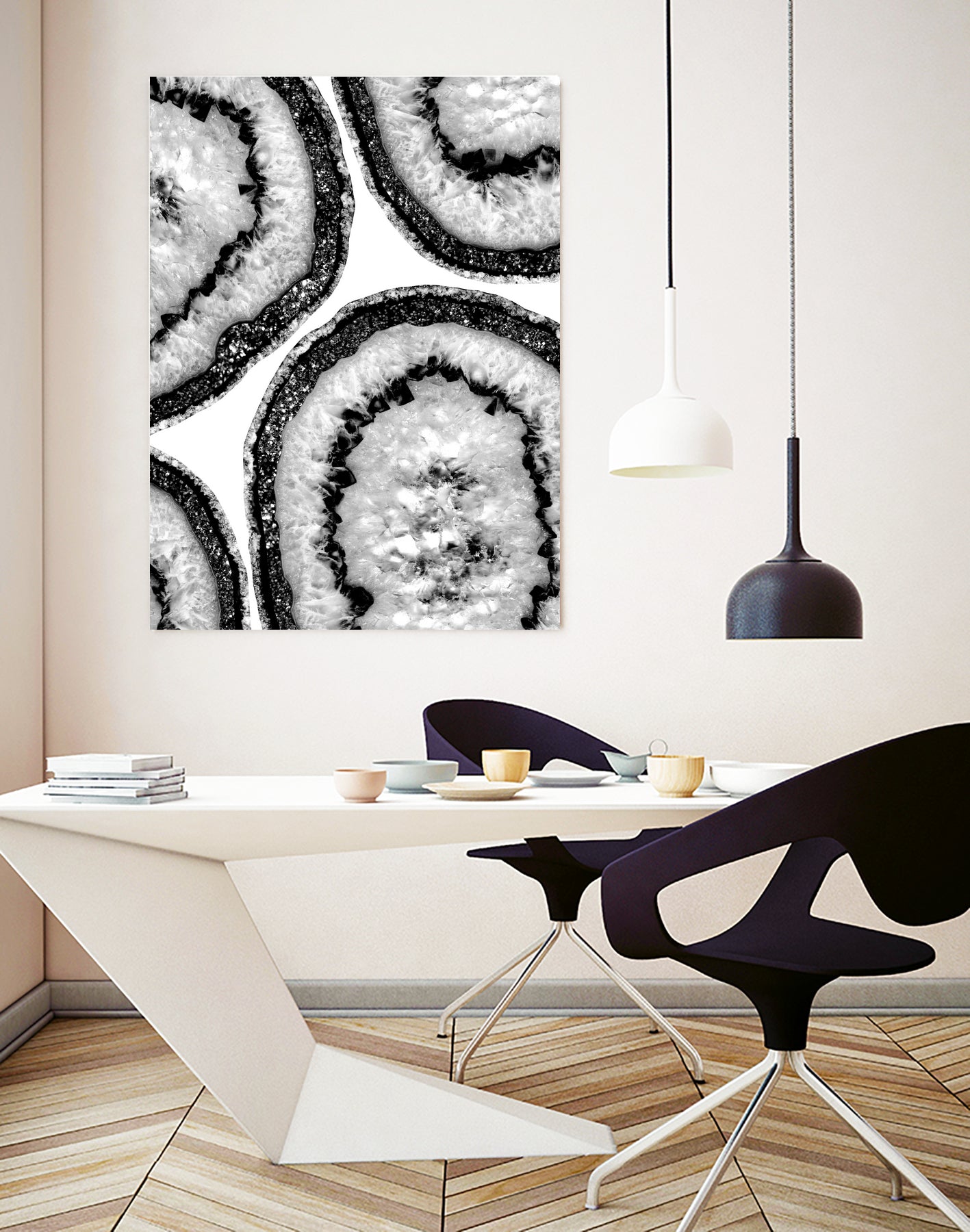 Gray Black White Agate with Black Silver Glitter #3 #gem by Anita & Bella Jantz on GIANT ART - gray photo illustration