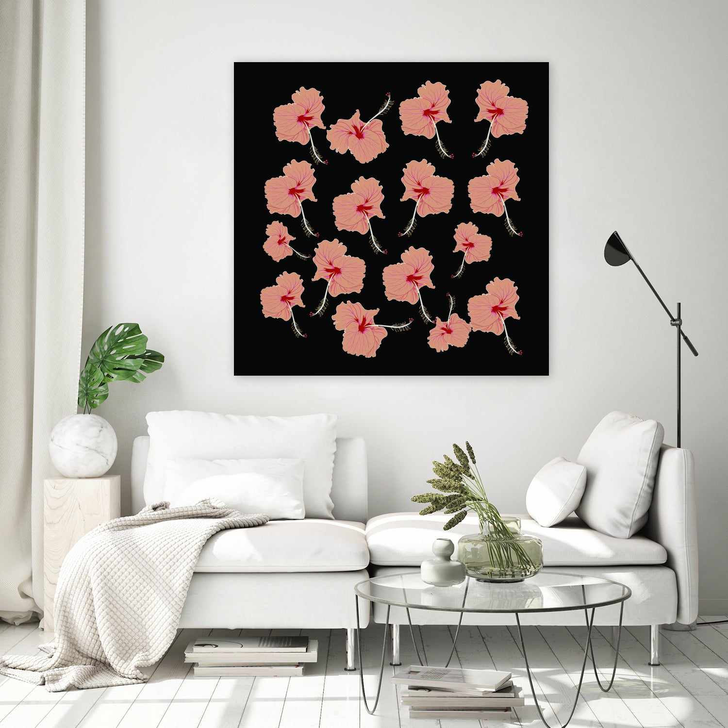 Delicate Hibiscus Flowers by Vanka Manitarka on GIANT ART - pink digital painting