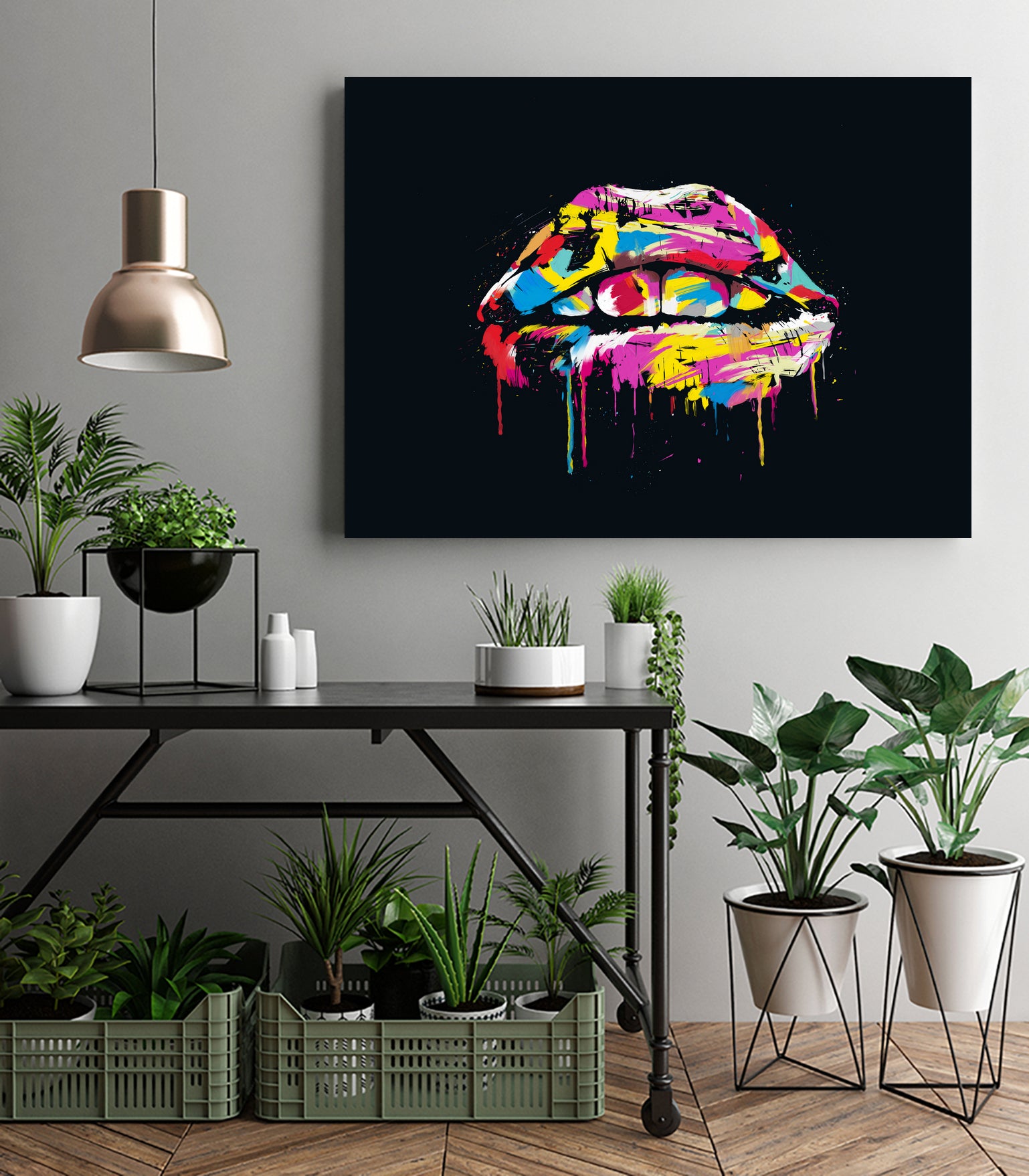 Colorful lips by Solti Balázs on GIANT ART - black digital painting