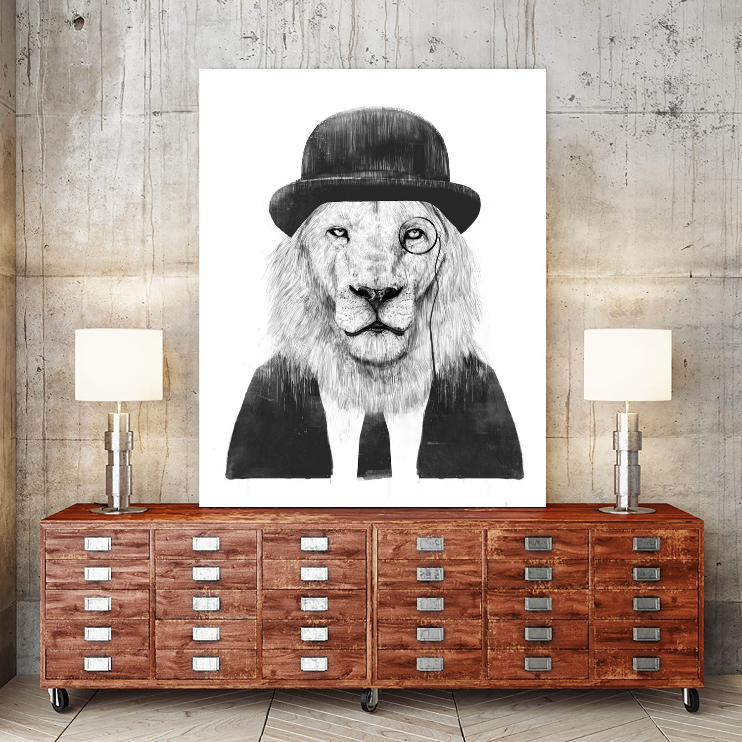 Sir Lion by Solti Balázs on GIANT ART - white digital drawing