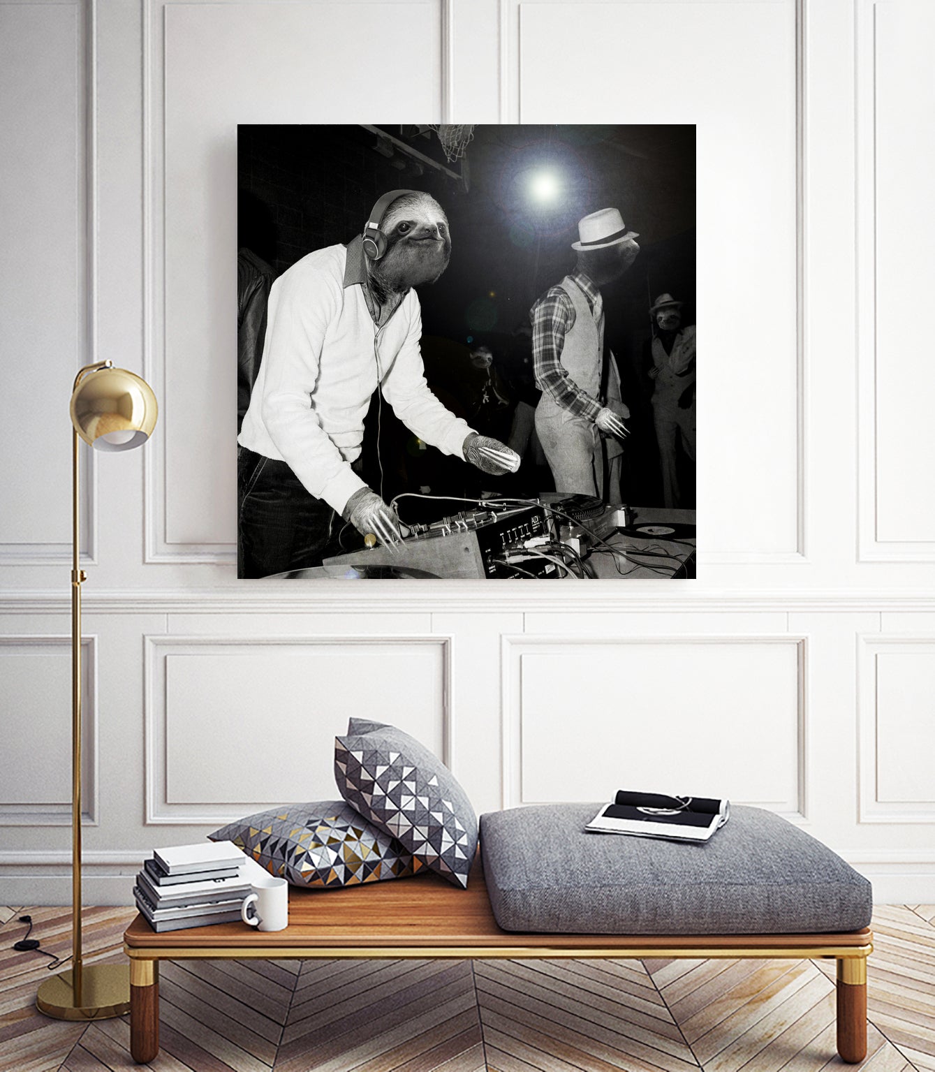 Last Night A Sloth Saved My Life by Luigi Tarini on GIANT ART - black photo manipulation