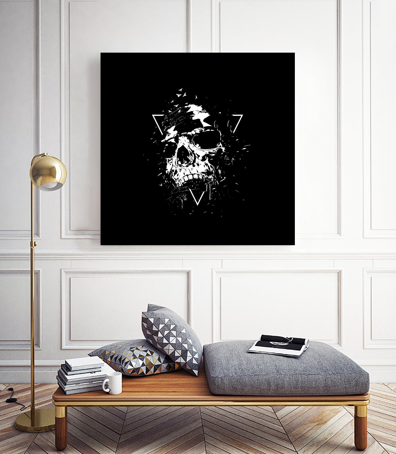 Skull X (bw) by Solti Balázs on GIANT ART - black digital painting