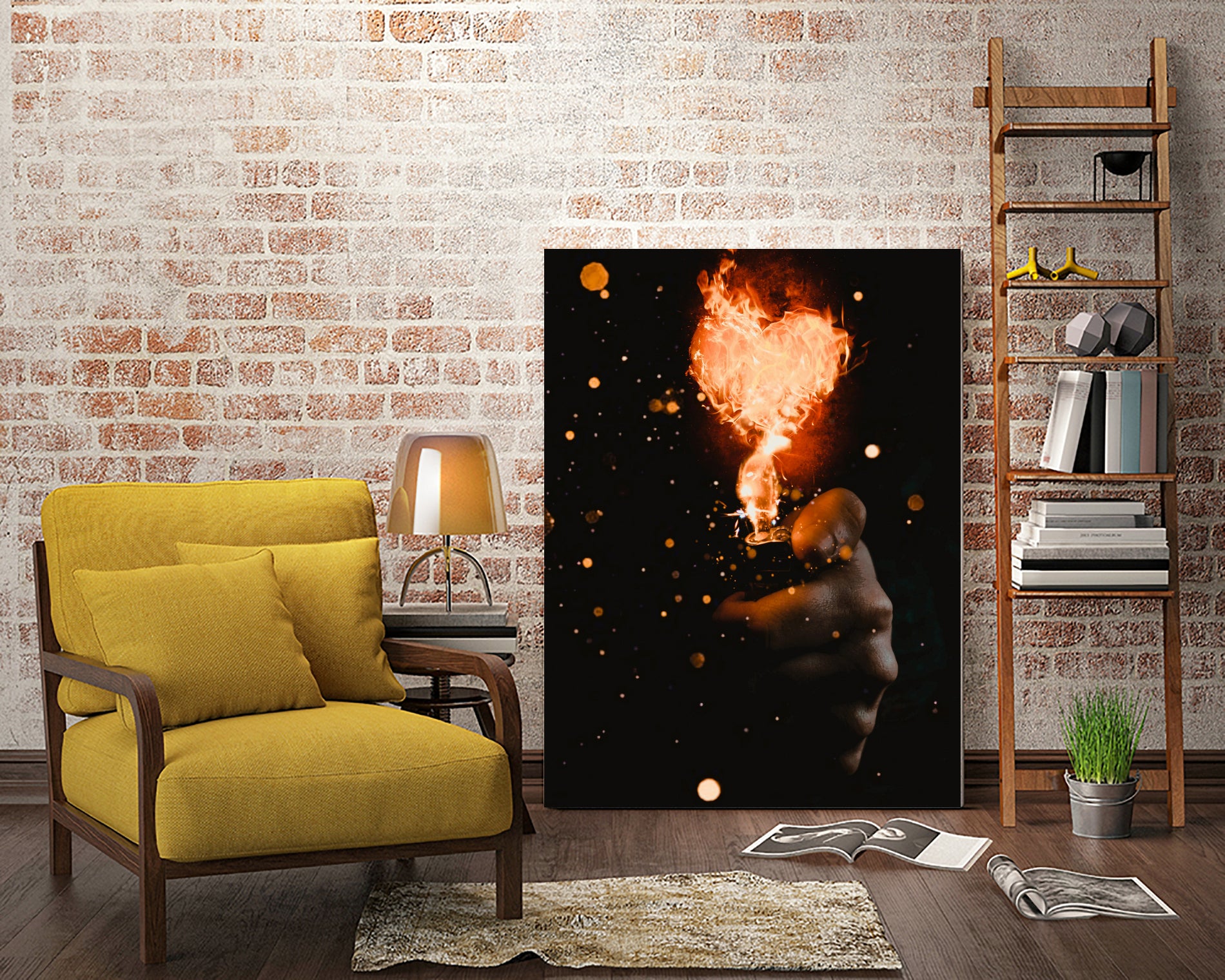 Heart On Fire by GEN Z by Rigaud Mickaël on GIANT ART - orange photo illustration