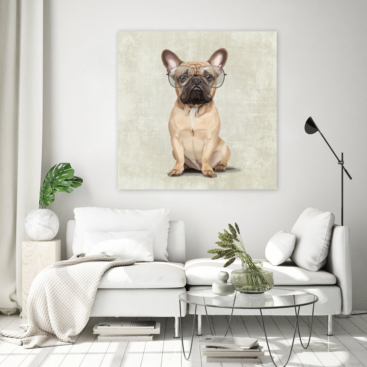 Mr French Bulldog by Roberta Jean Pharelli on GIANT ART - white digital painting