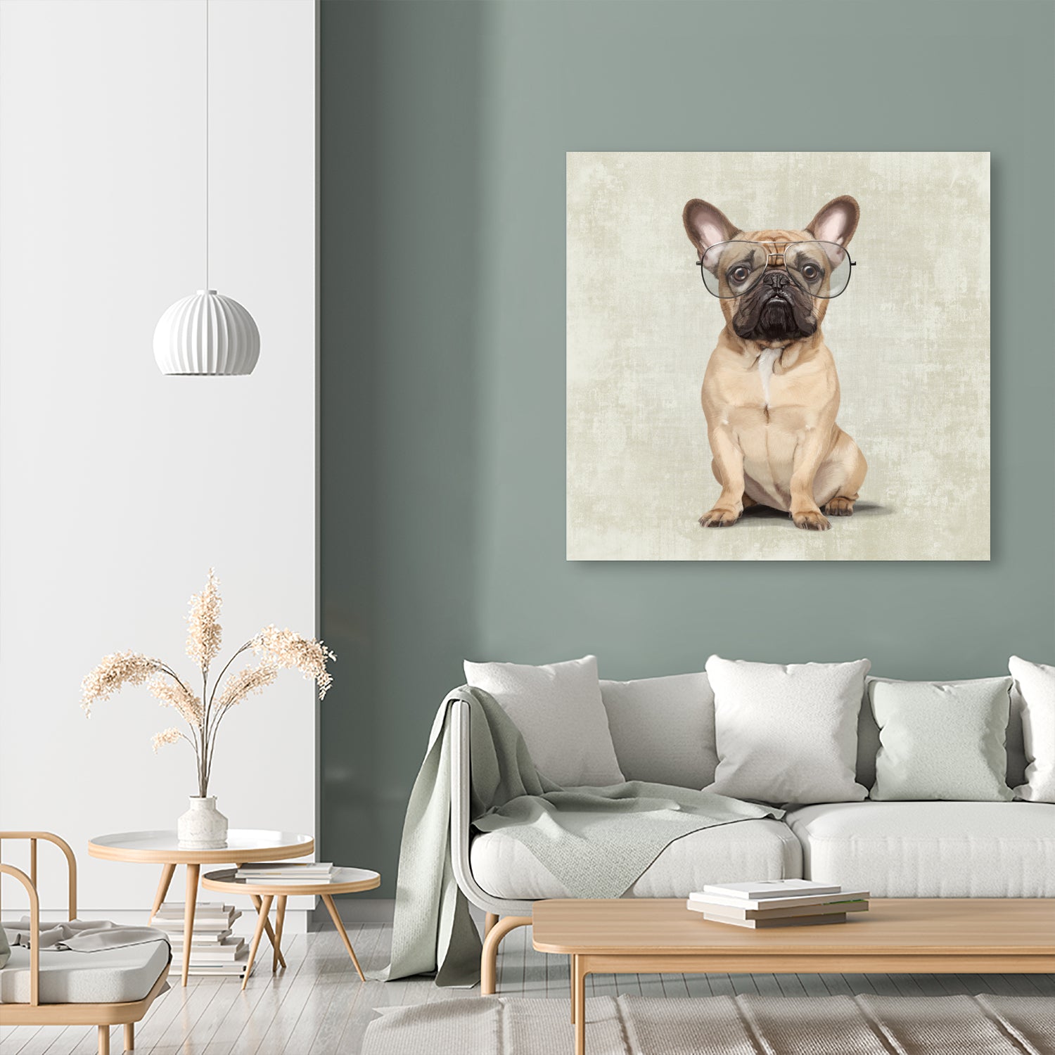 Mr French Bulldog by Roberta Jean Pharelli on GIANT ART - white digital painting